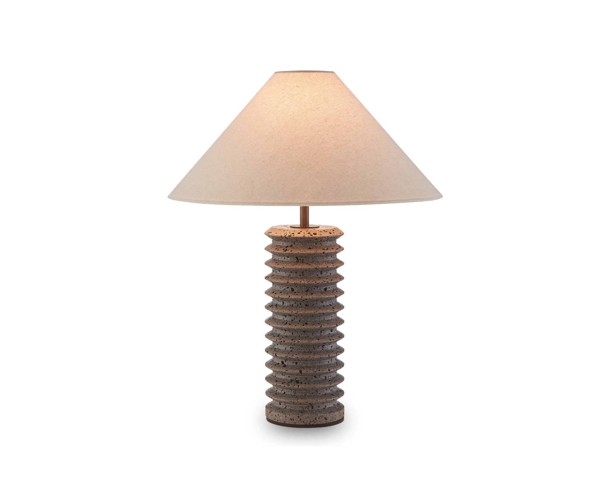 Carson Table Lamp - Black Travertine & Antique Bronze