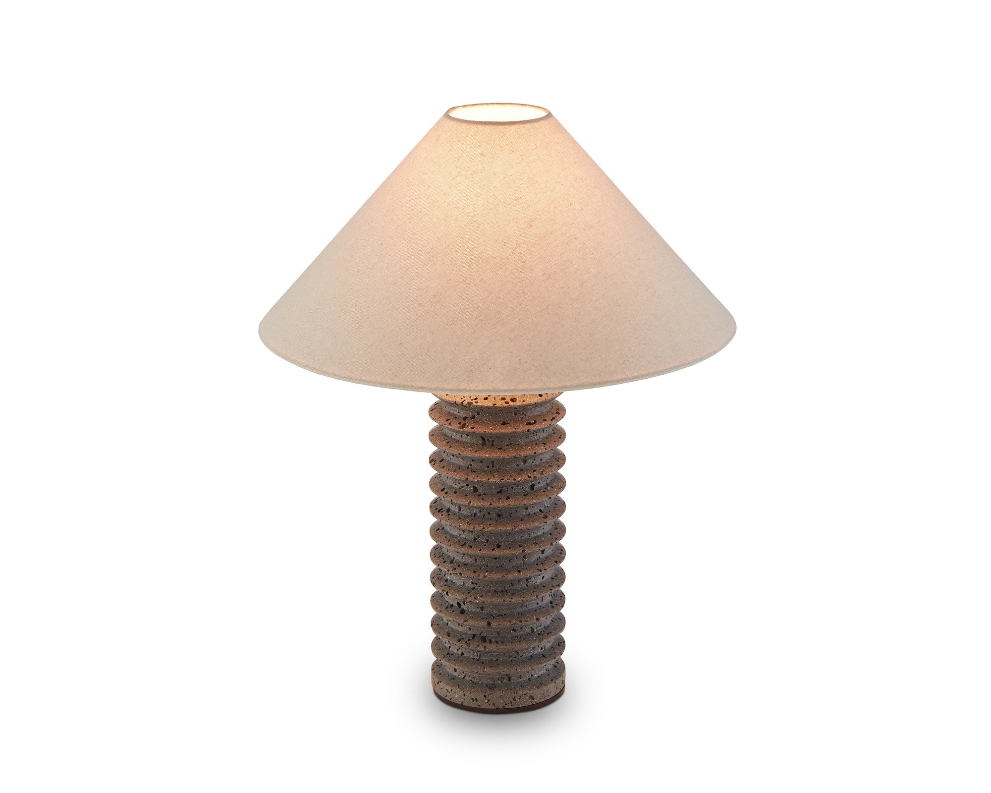 Carson Table Lamp - Black Travertine & Antique Bronze