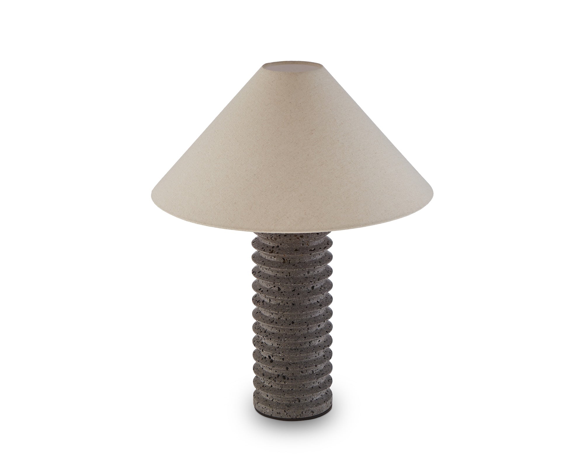 Carson Table Lamp - Black Travertine & Antique Bronze