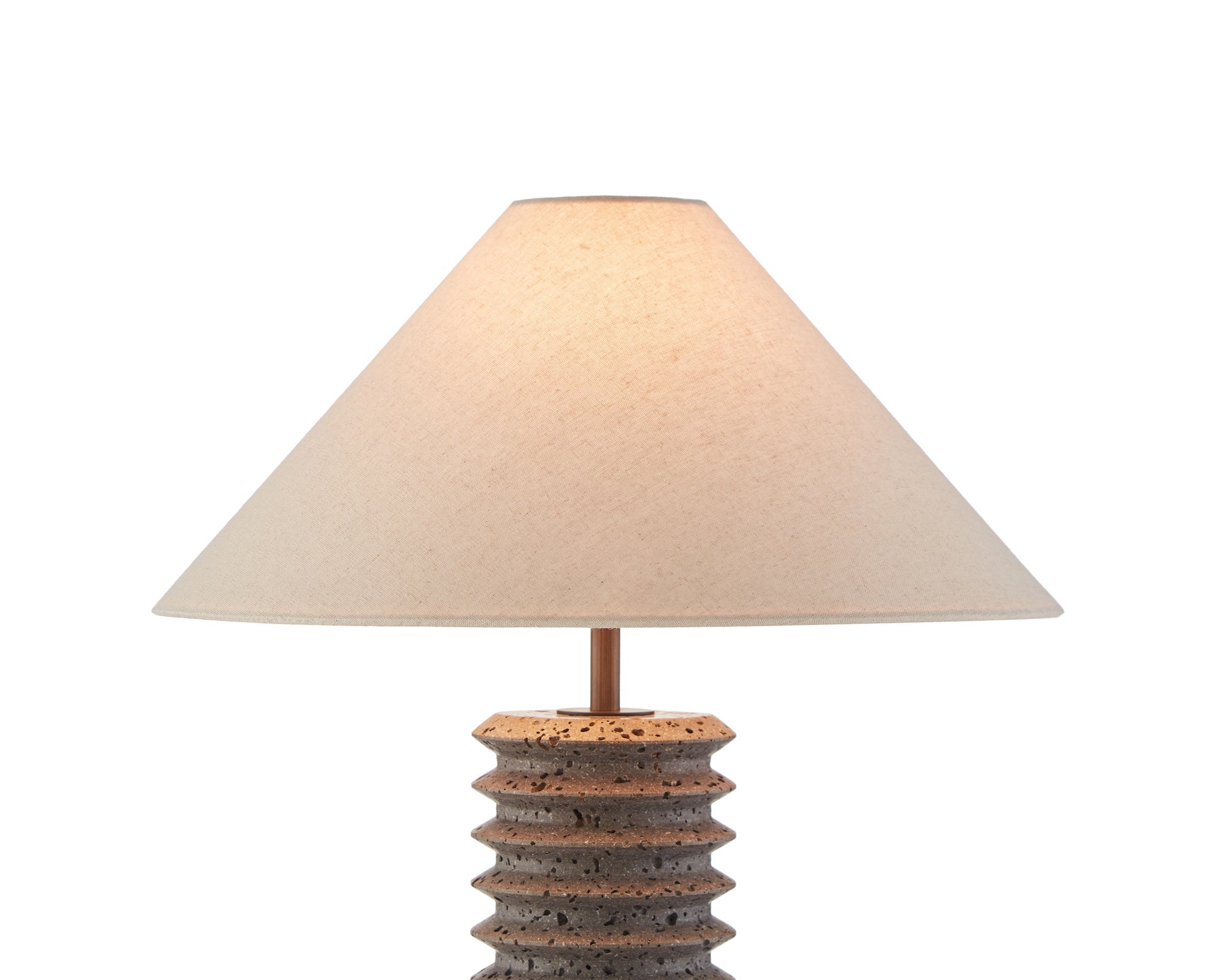 Carson Table Lamp - Black Travertine & Antique Bronze