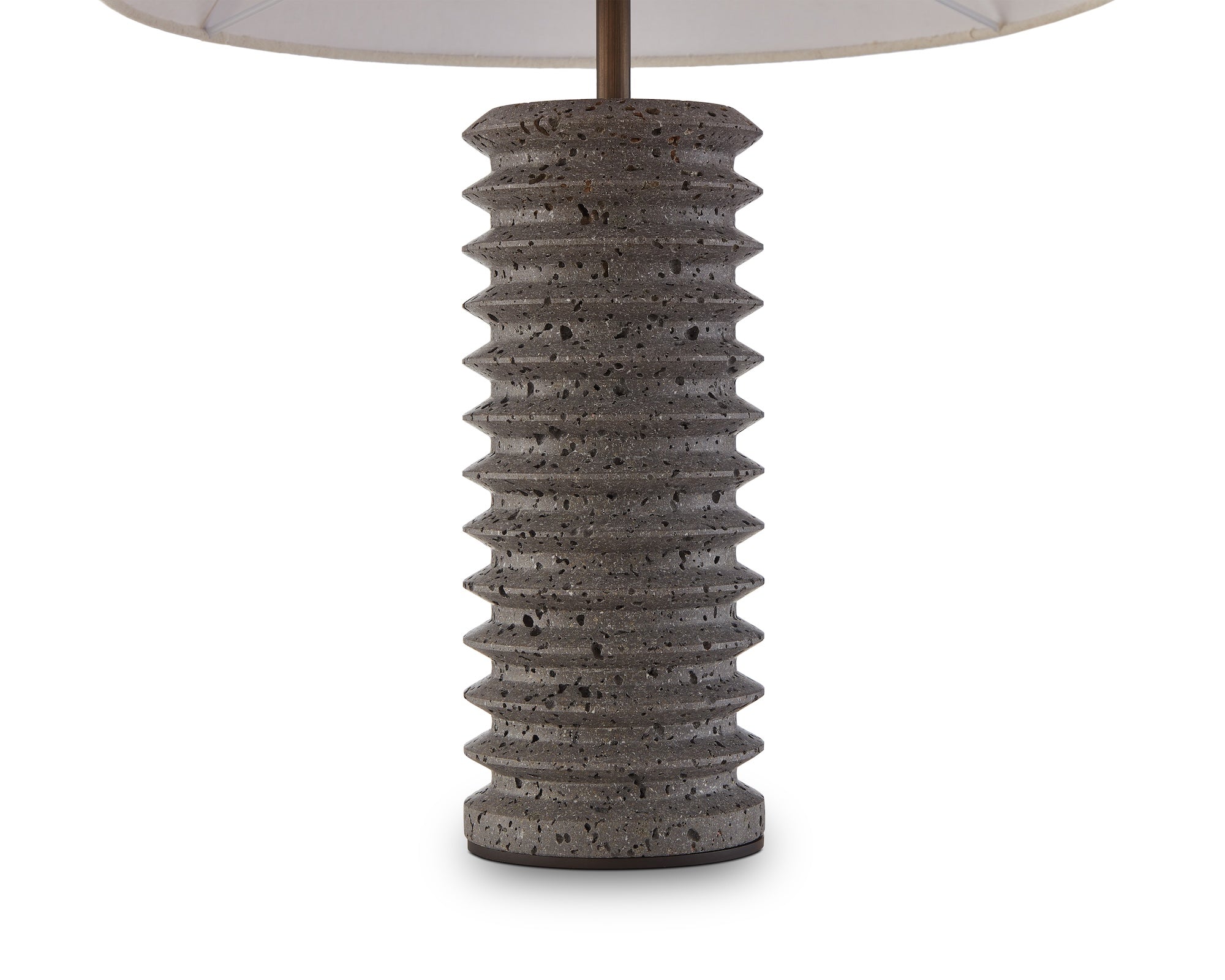 Carson Table Lamp - Black Travertine & Antique Bronze