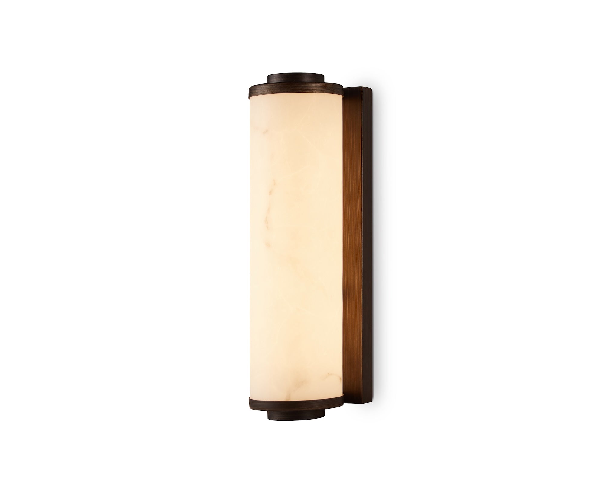 Fento IP44 (Small) Wall Lamp - Antique Bronze and Alabaster Effect