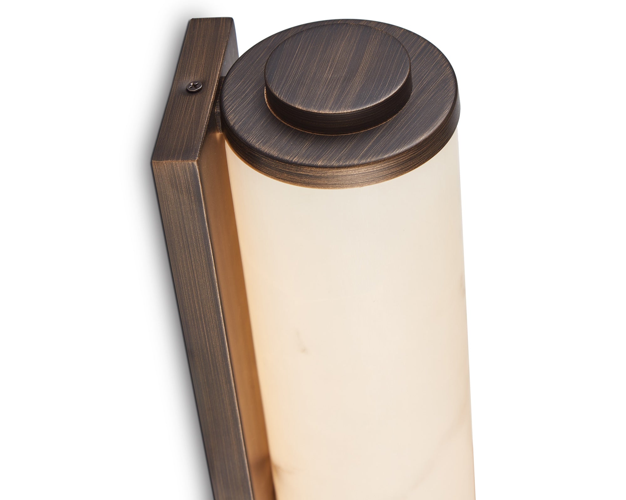 Fento IP44 (Small) Wall Lamp - Antique Bronze and Alabaster Effect