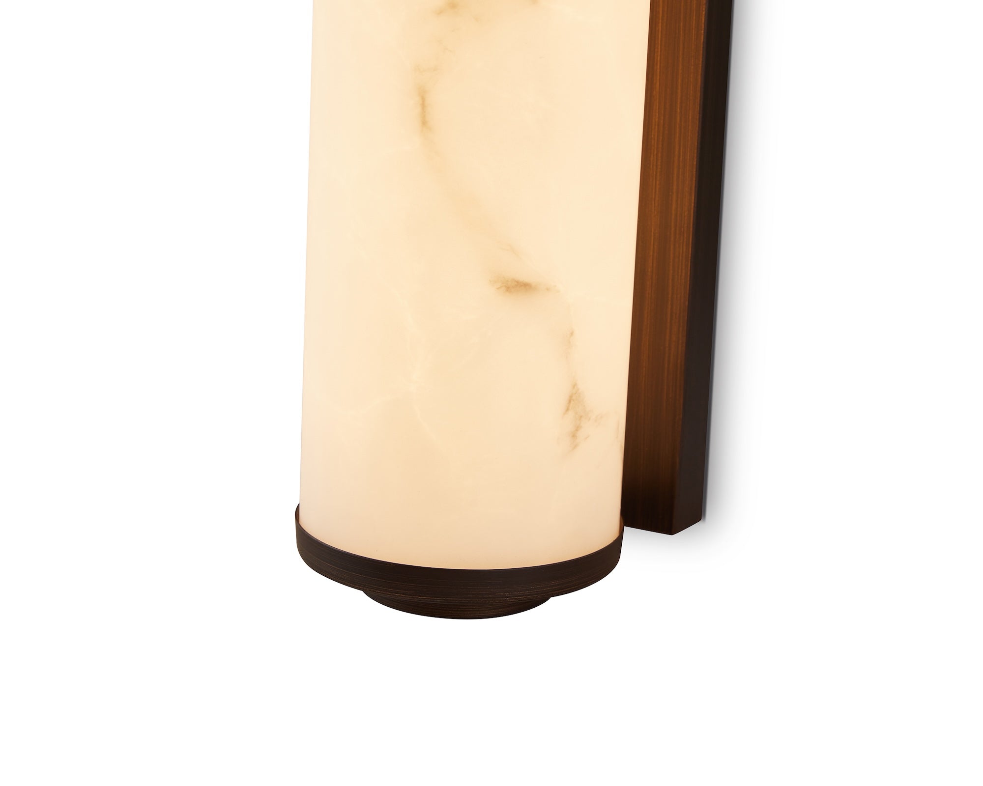 Fento IP44 (Large) Wall Lamp - Antique Bronze and Alabaster Effect