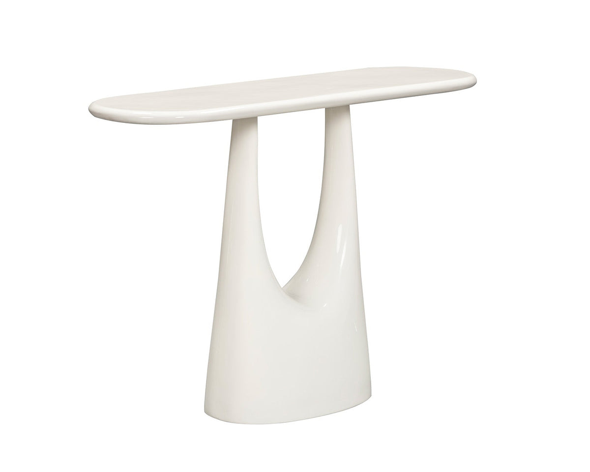 Combe Console Table - Ivory High Gloss