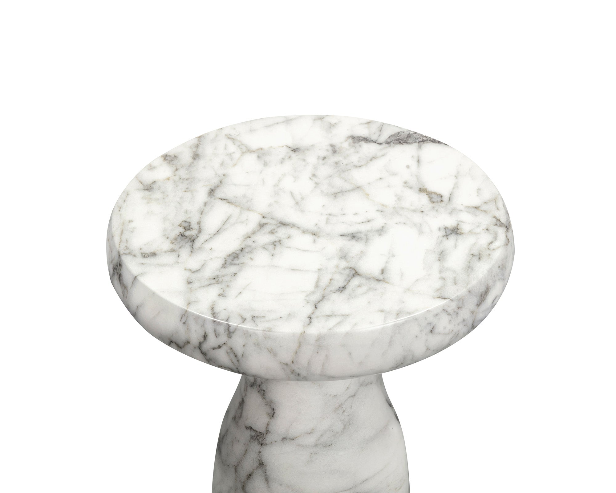 Akali Side Table Large - Carrara White Marble Effect