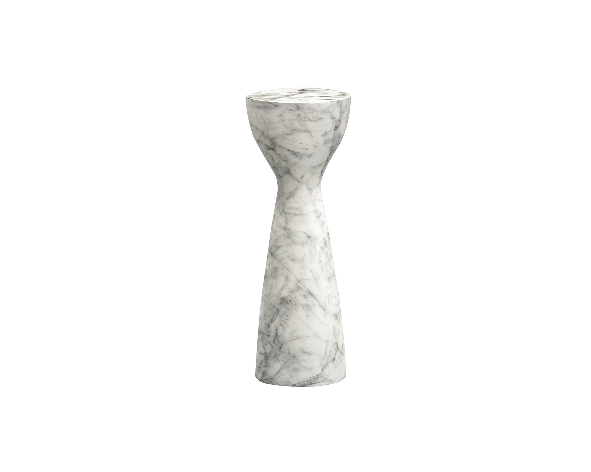 Akali Side Table Small - Carrara White Marble