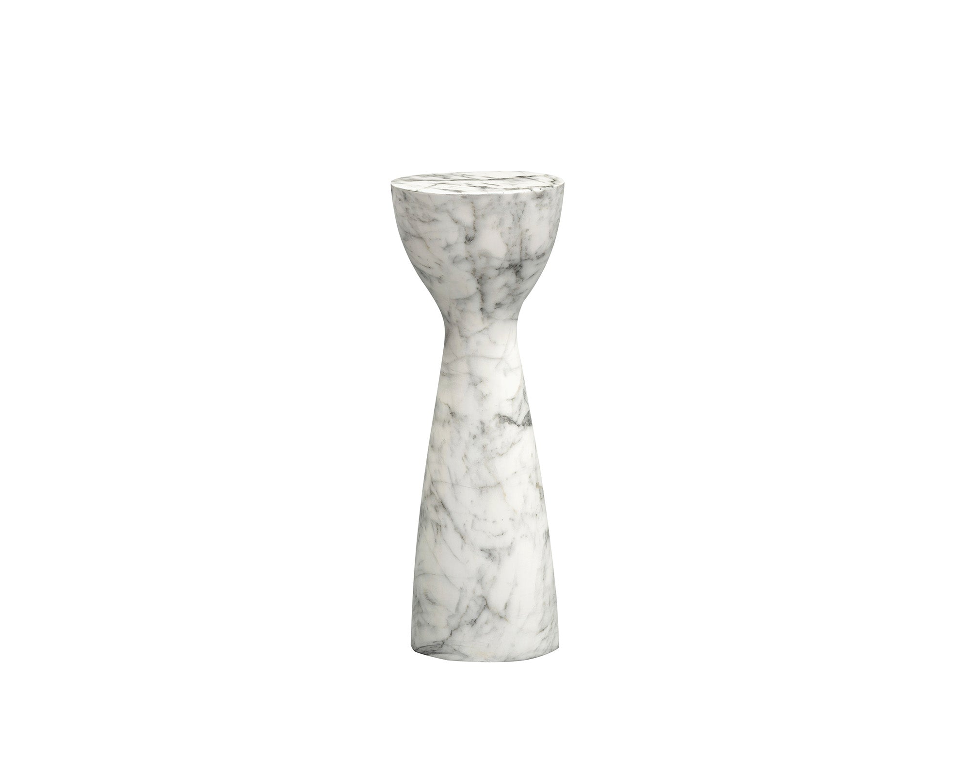 Akali Side Table Small - Carrara White Marble