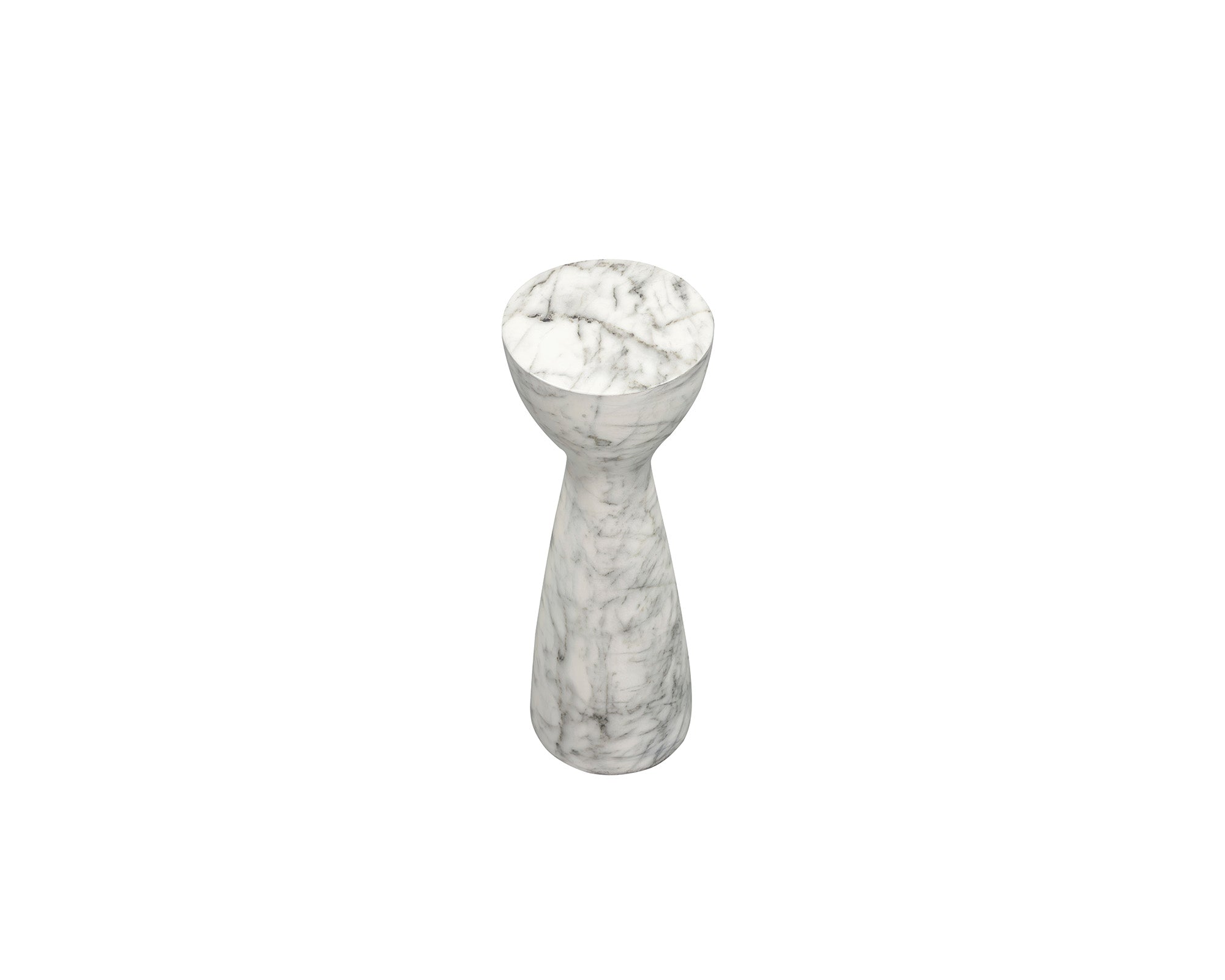 Akali Side Table Small - Carrara White Marble