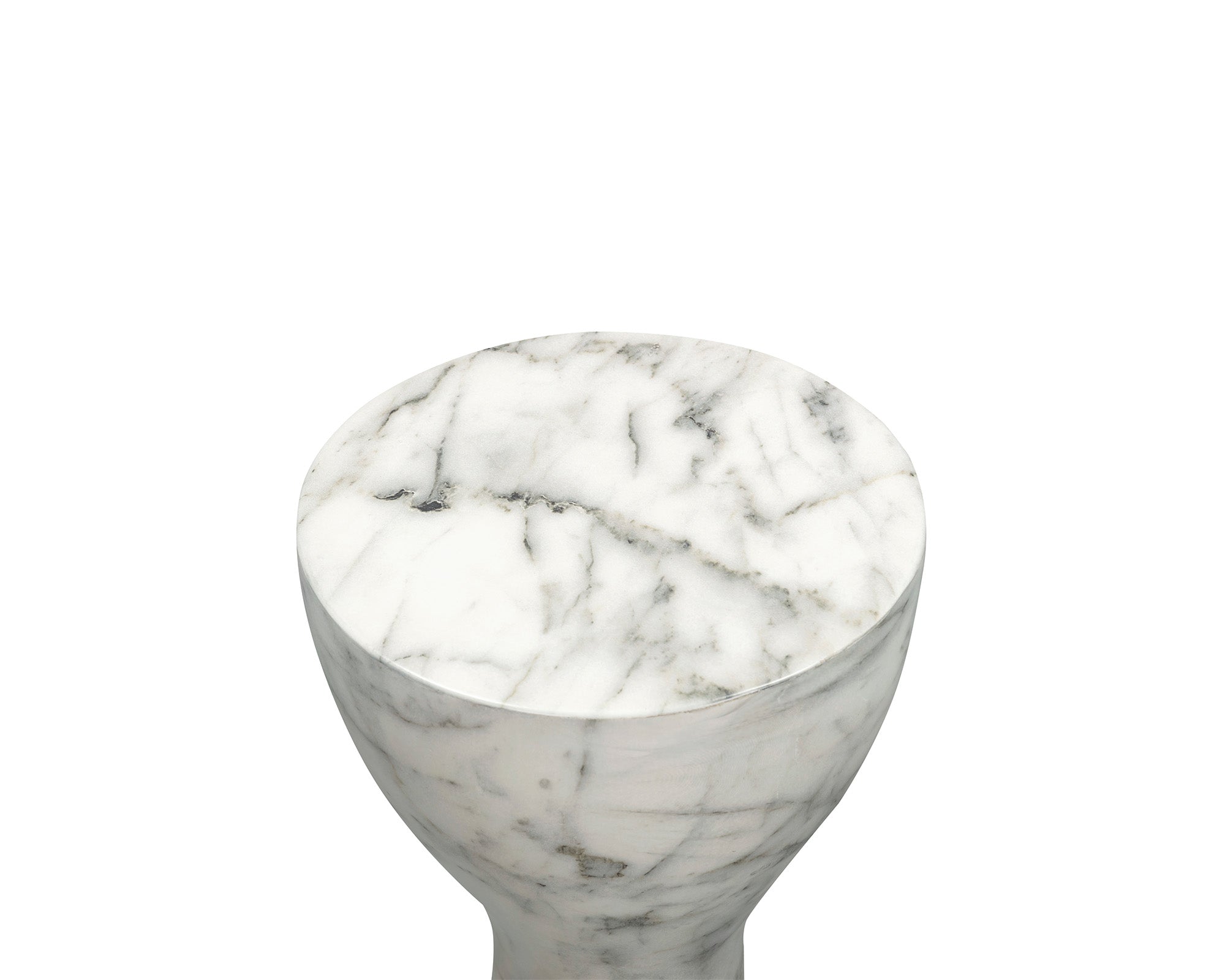 Akali Side Table Small - Carrara White Marble