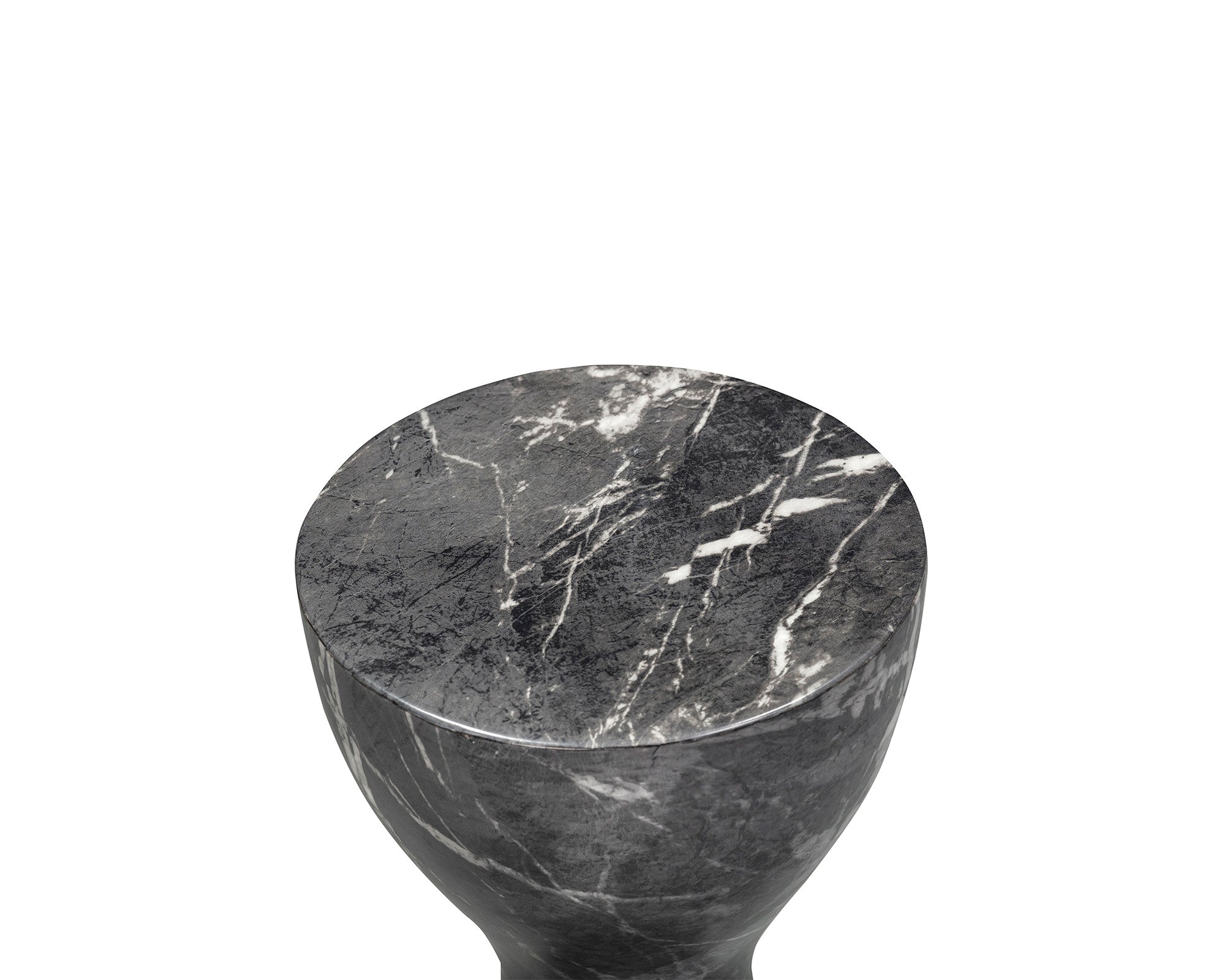 Akali Side Table Small - Marquina Black Marble Effect