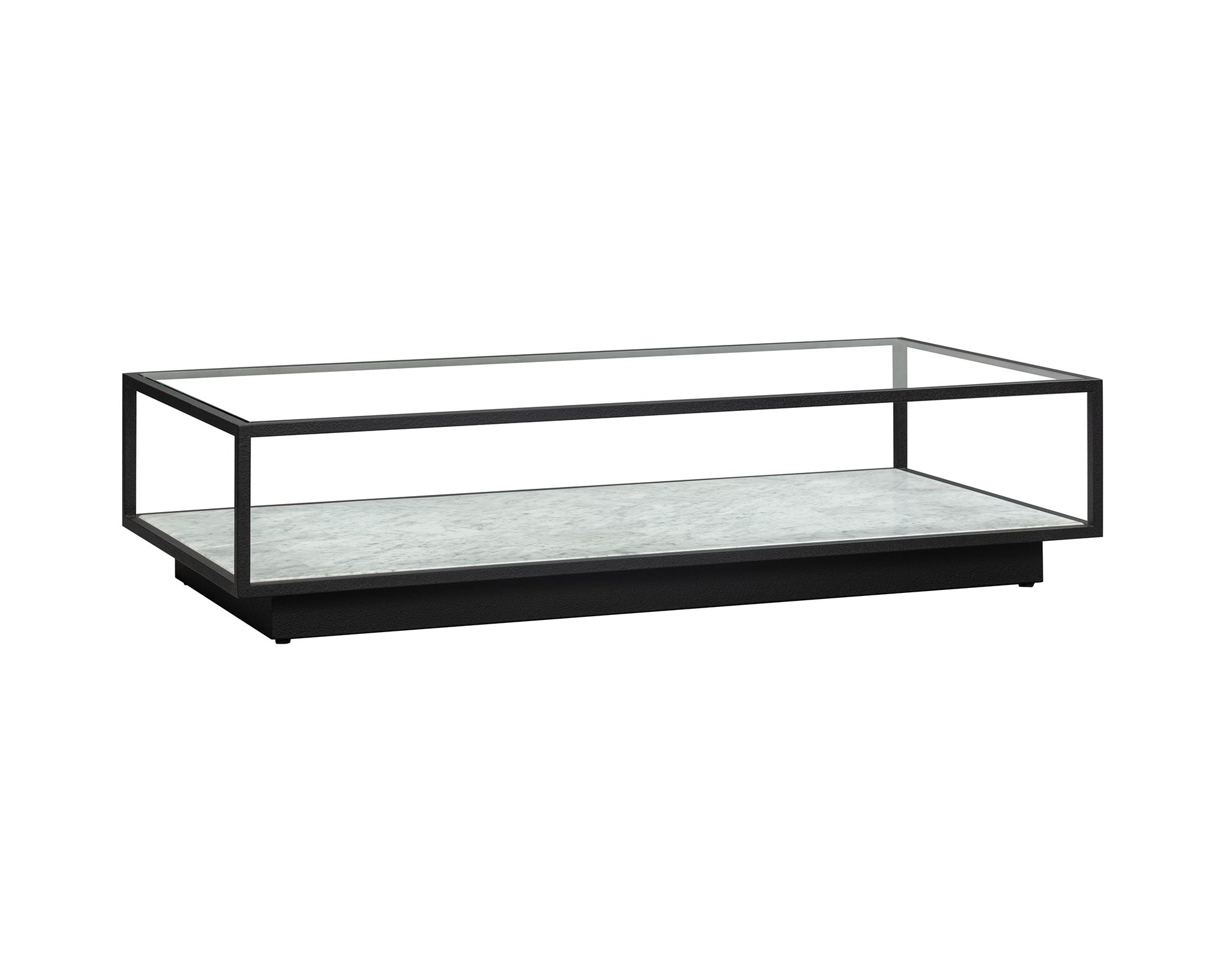 Belmon Coffee Table - Carrara Marble and Black Textured Metal