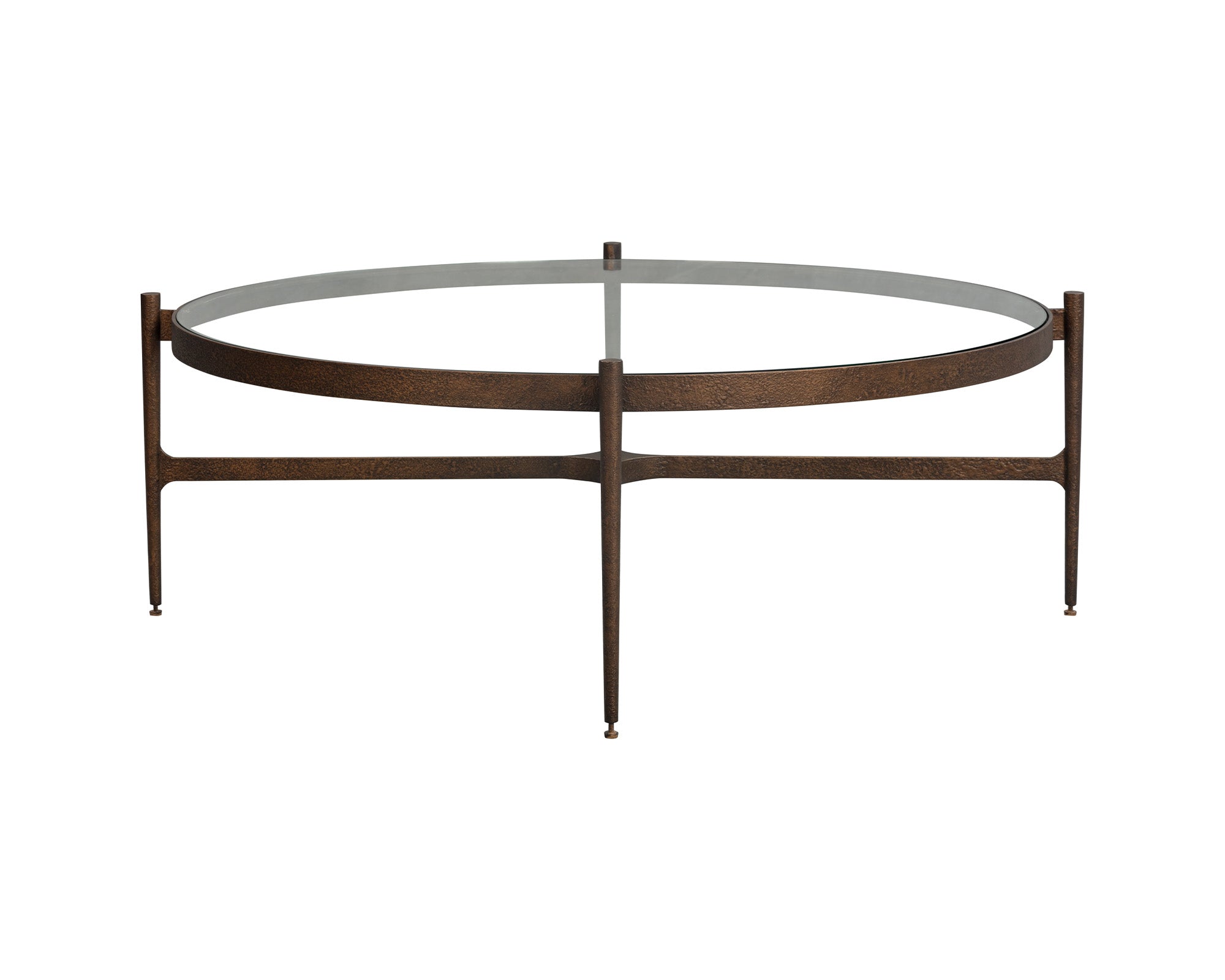 Soho Coffee Table - Antique Brass and Clear Glass