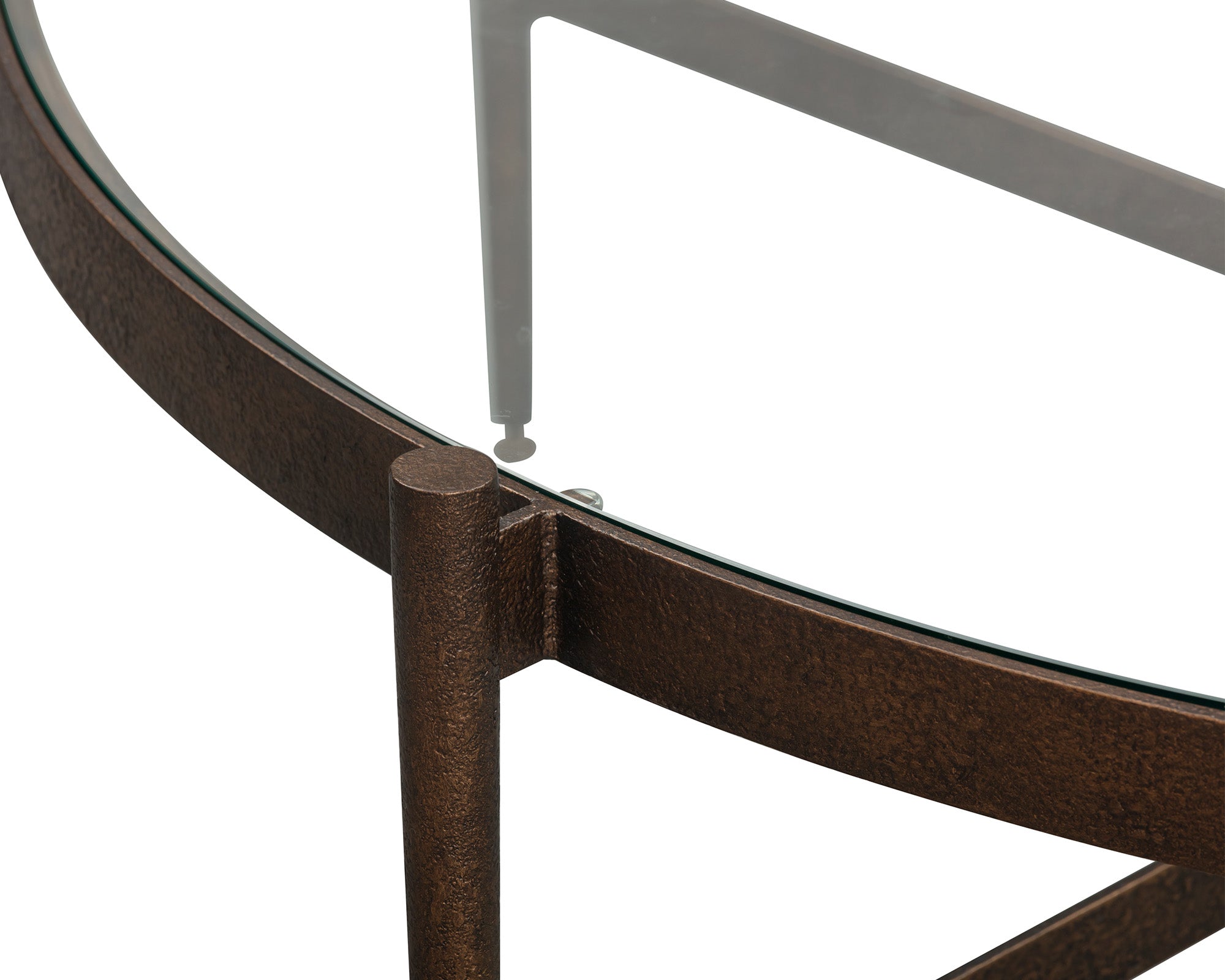 Soho Coffee Table - Antique Brass and Clear Glass