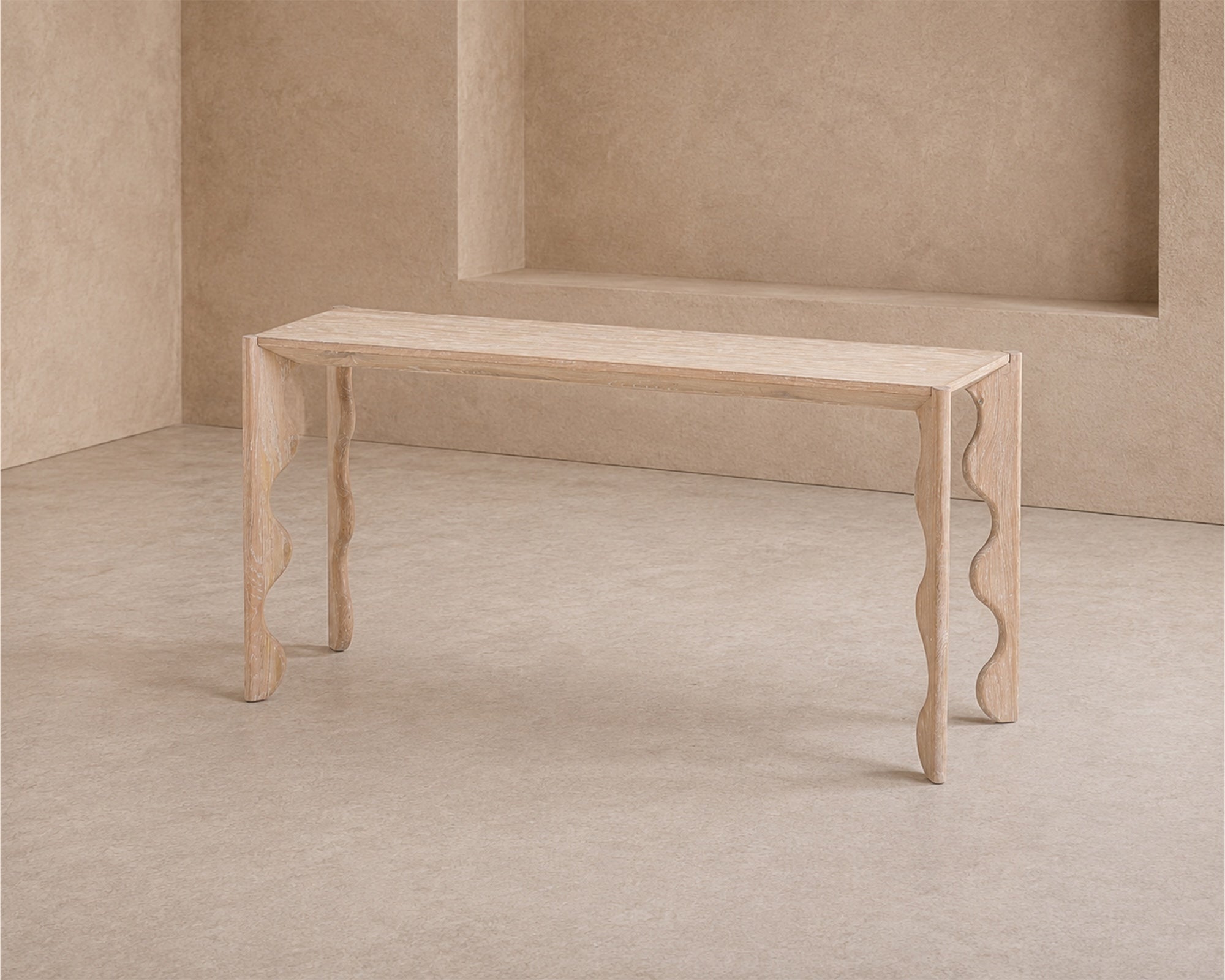 Oltok Console Table - Brushed Natural American White Oak