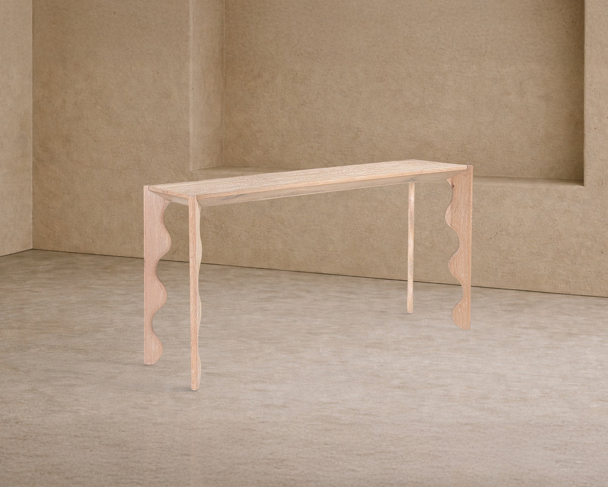 Oltok Console Table - Brushed Natural American White Oak