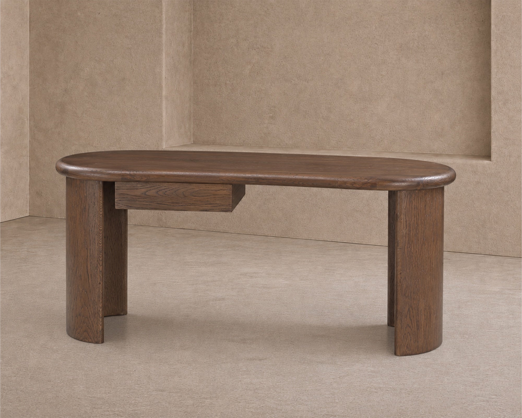 Lluna Desk - Brushed Mid-brown Oak