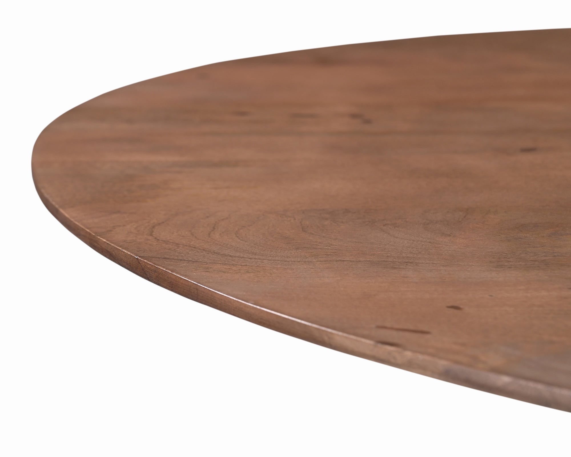 Annie Dining Table - Brushed Mid-brown Wood & Natural White Marble