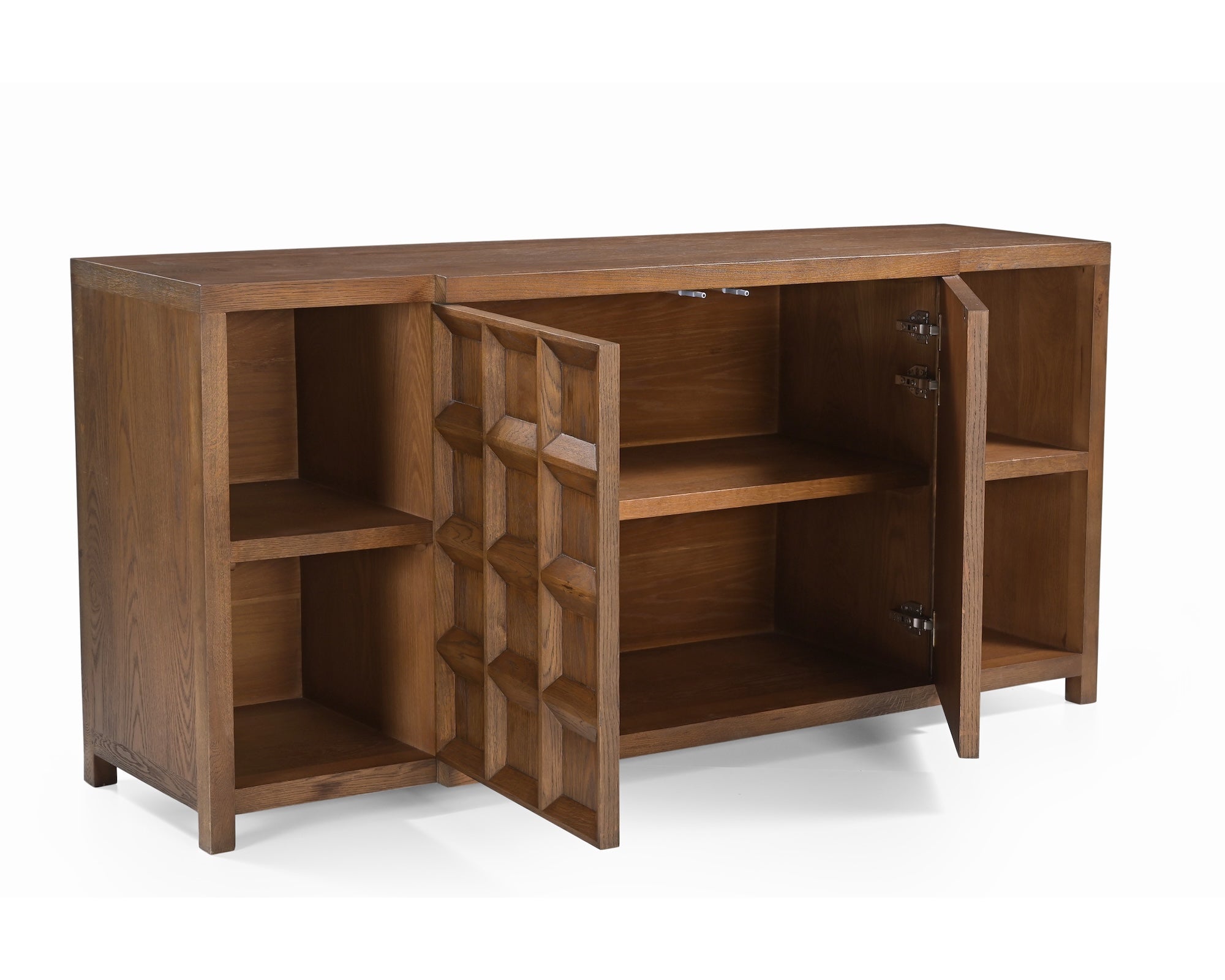Llauna 4 Door Sideboard - Brushed Mid-brown Oak