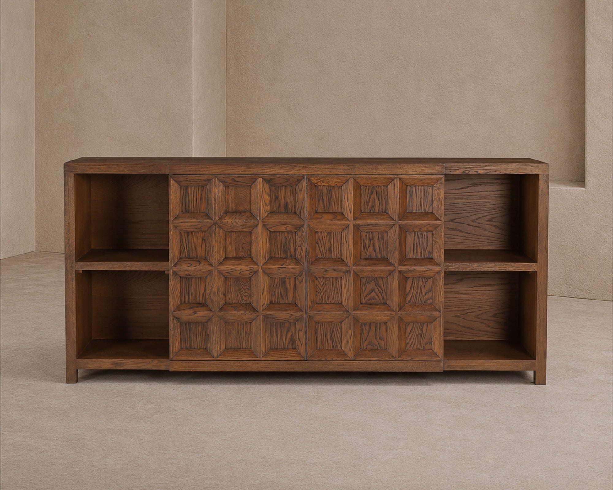 Llauna 4 Door Sideboard - Brushed Mid-brown Oak