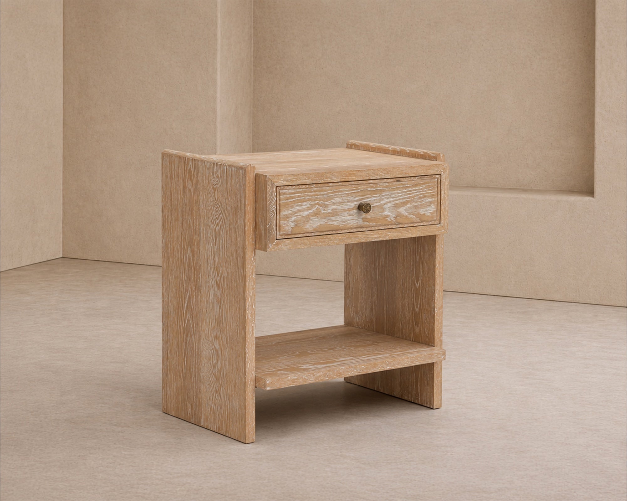 Trive Bedside Table - Brushed Natural American White Oak