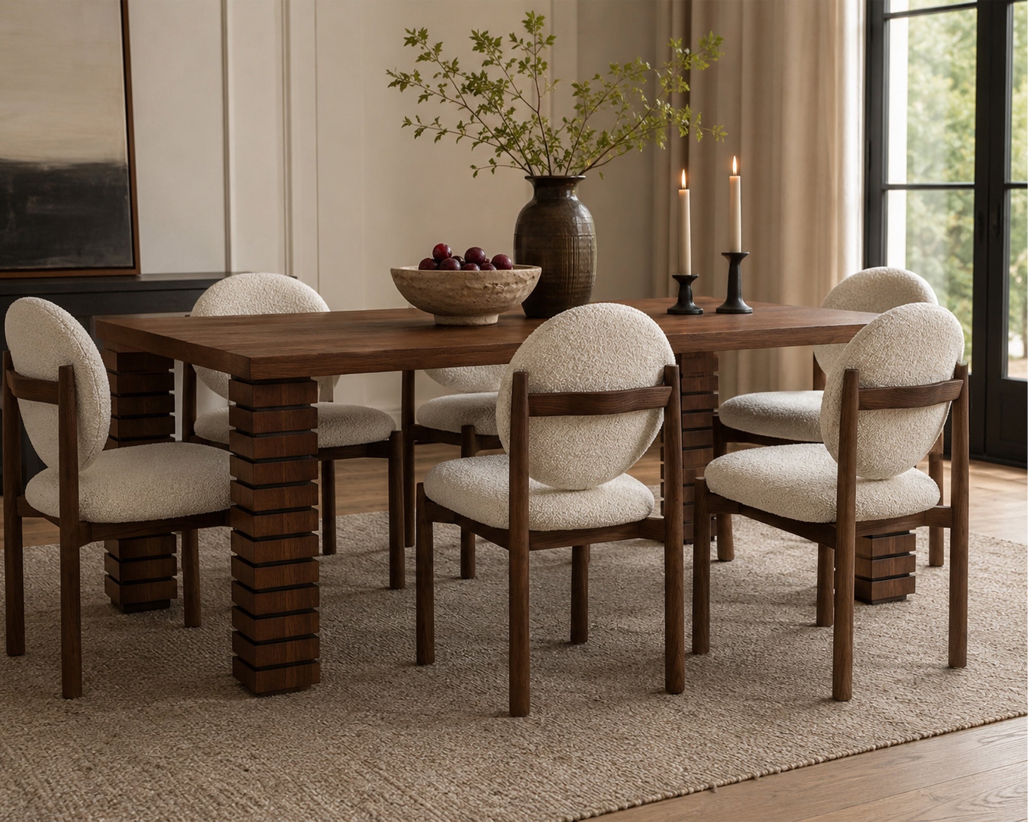 Latina Dining Chair (set of 2) - Capella Ivory & Middle Brown