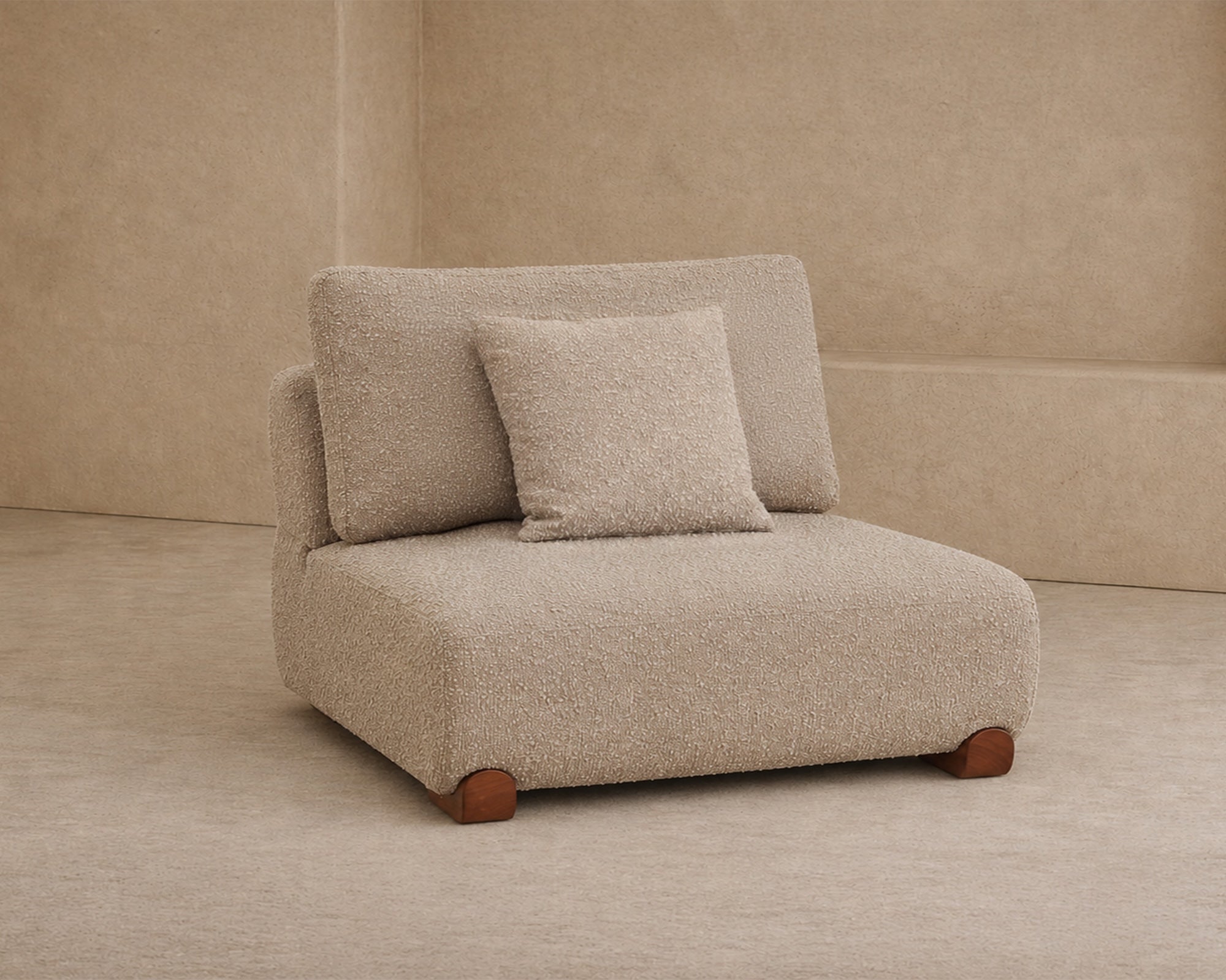 Cotto Modular Sofa Middle Two Seater - Amalfy Taupe & Middle Brown