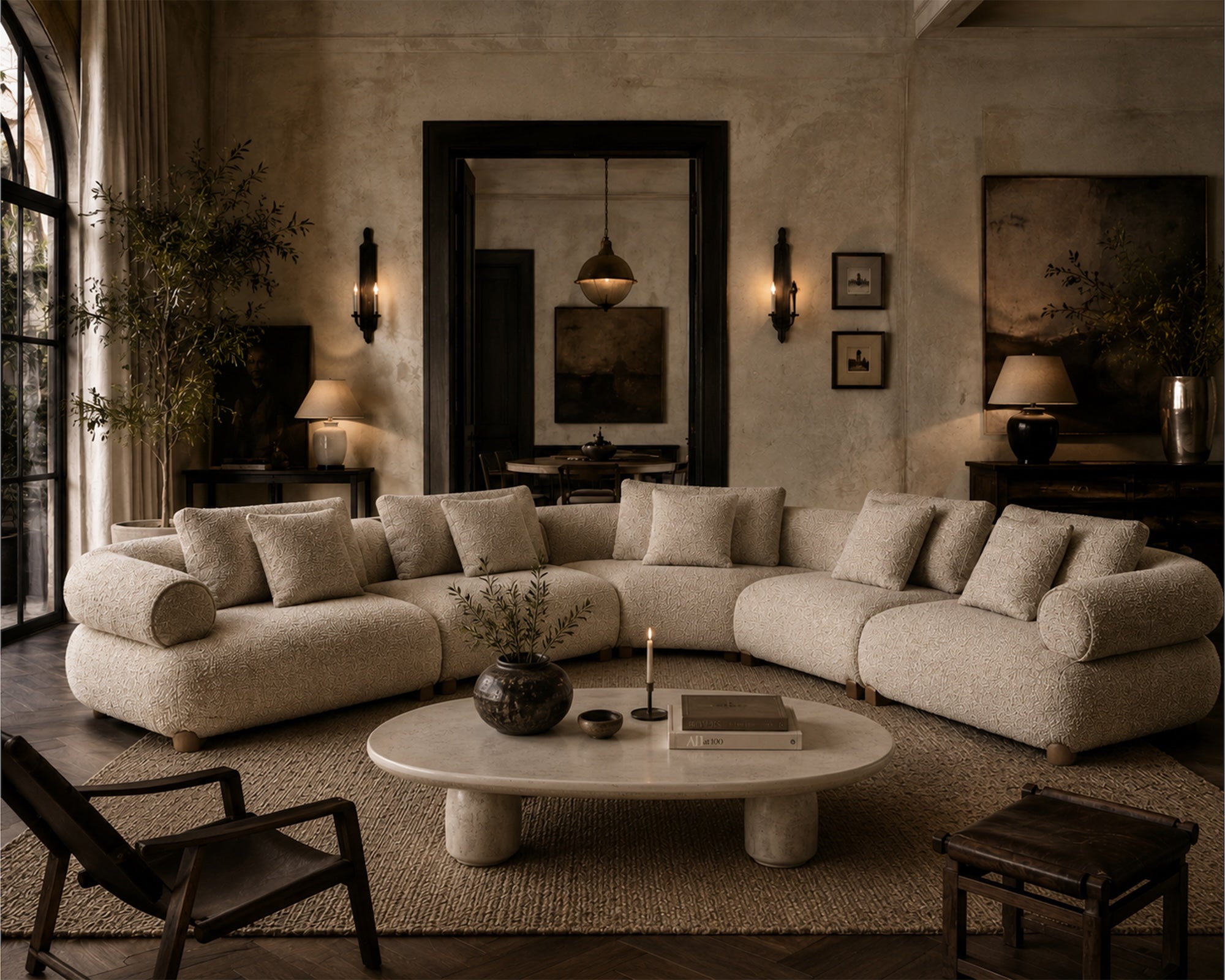 Cotto Modular Sofa Middle One Seater - Amalfy Taupe & Middle Brown