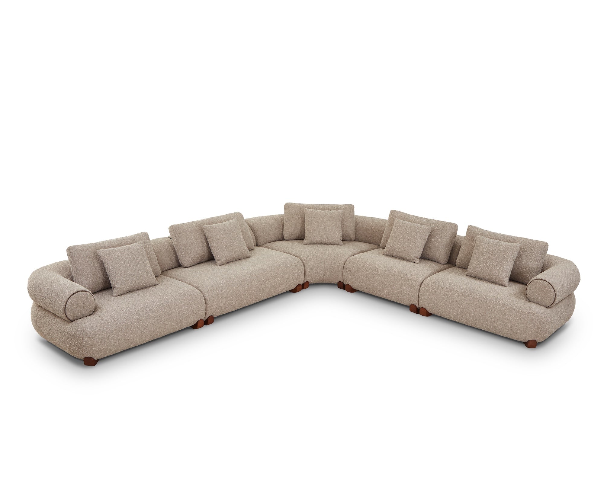 Cotto Modular Sofa Middle Two Seater - Amalfy Taupe & Middle Brown