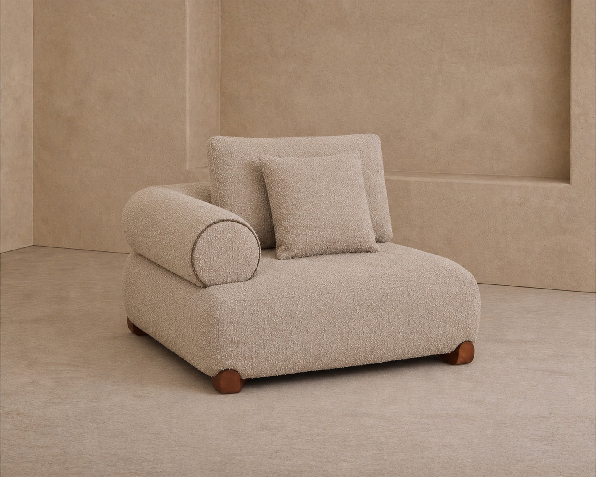 Cotto Modular Sofa Right - Amalfy Taupe & Middle Brown