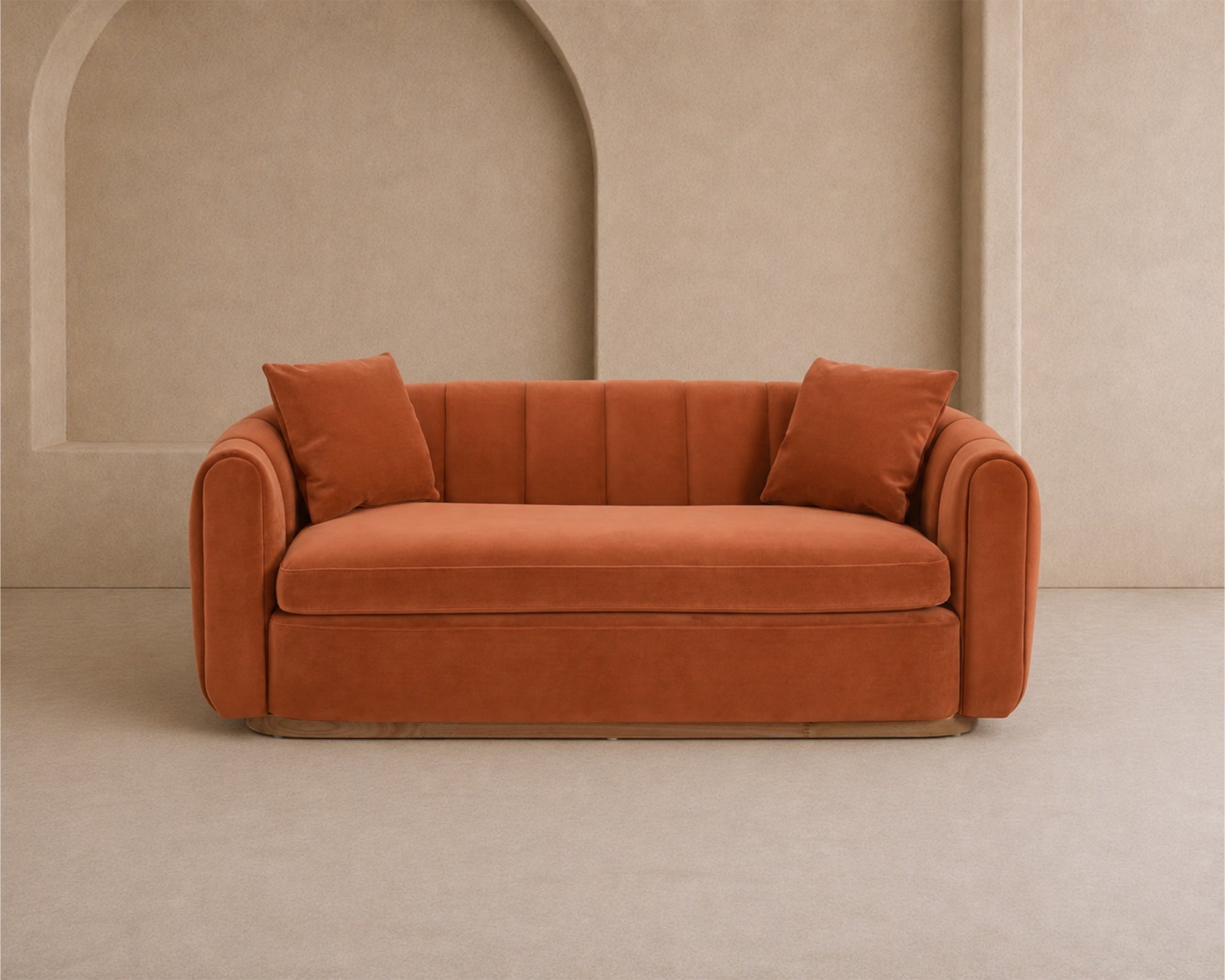 Arles 2 Seater Sofa - Melbourne Clay & Walnut