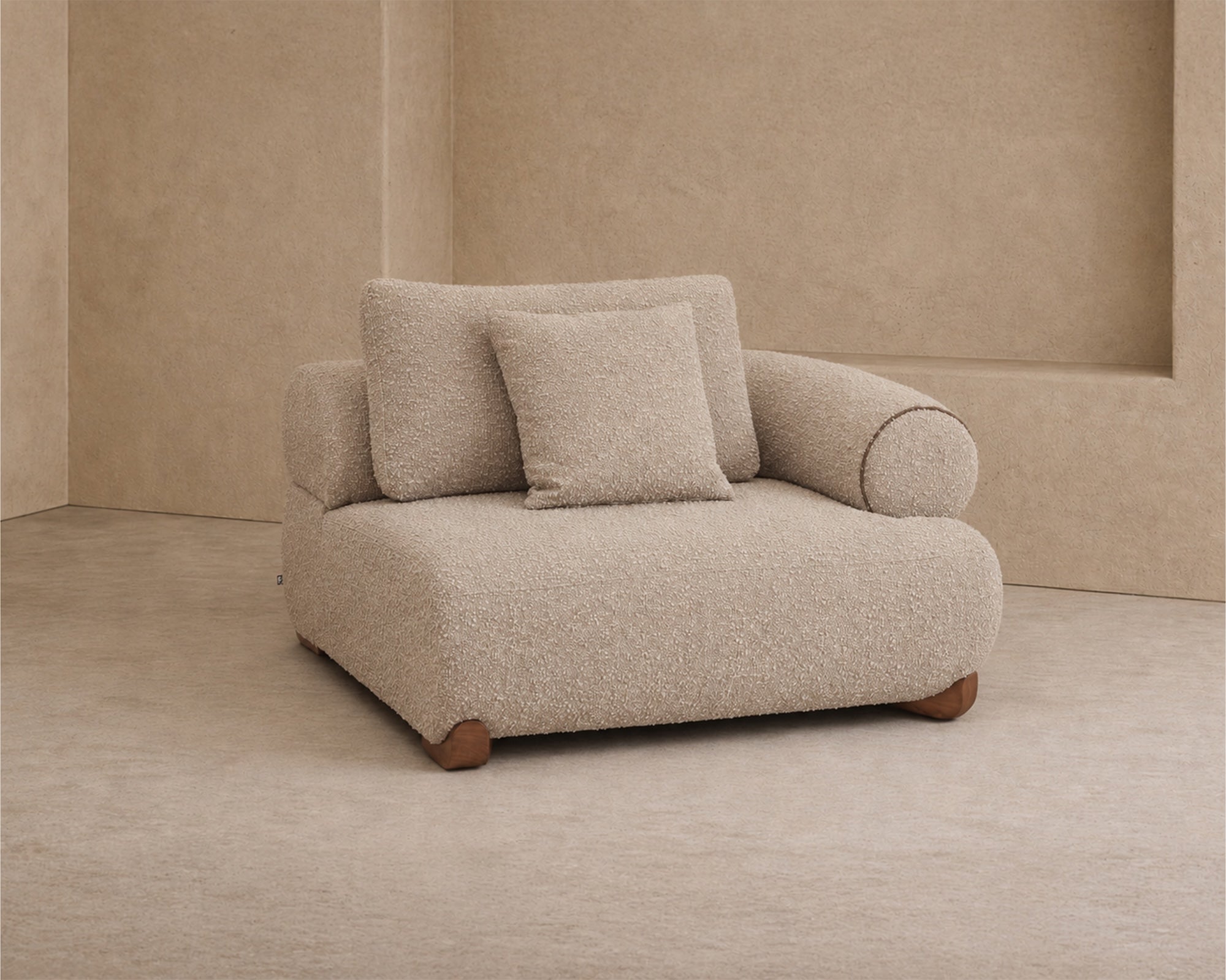 Cotto Modular Sofa Left - Amalfy Taupe & Middle Brown