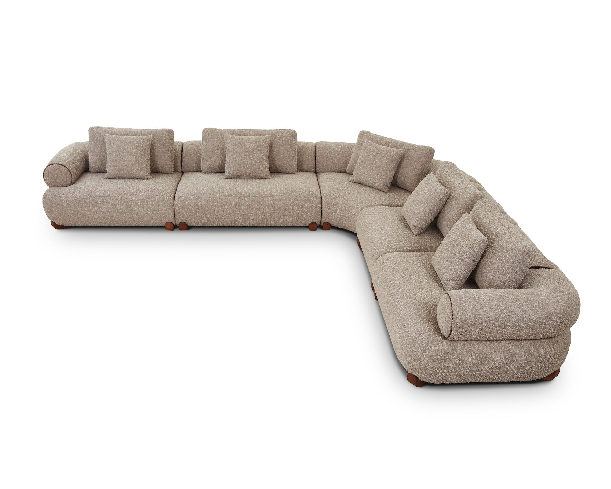 Cotto Modular Sofa Left - Amalfy Taupe & Middle Brown