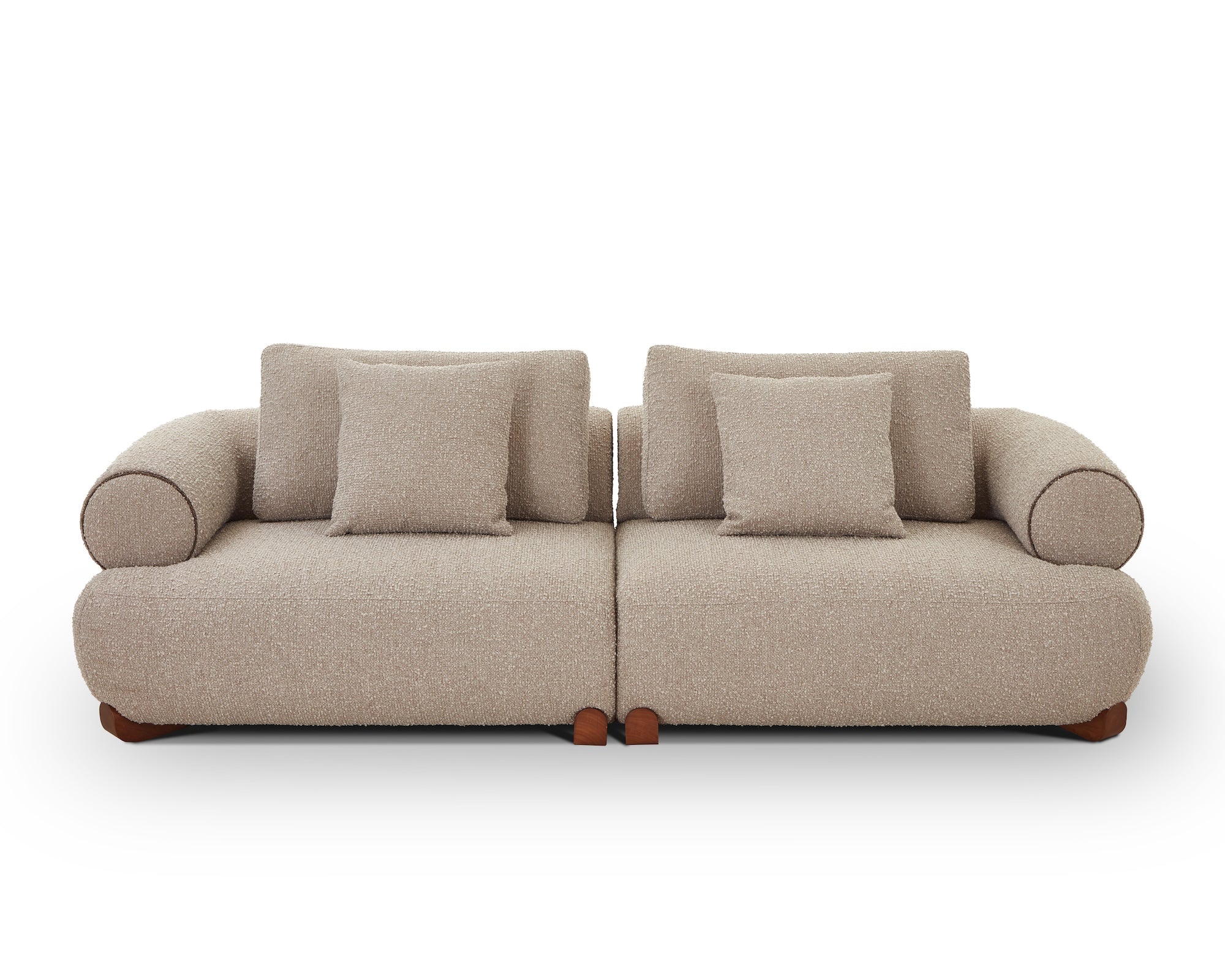 Cotto Modular Sofa Left - Amalfy Taupe & Middle Brown