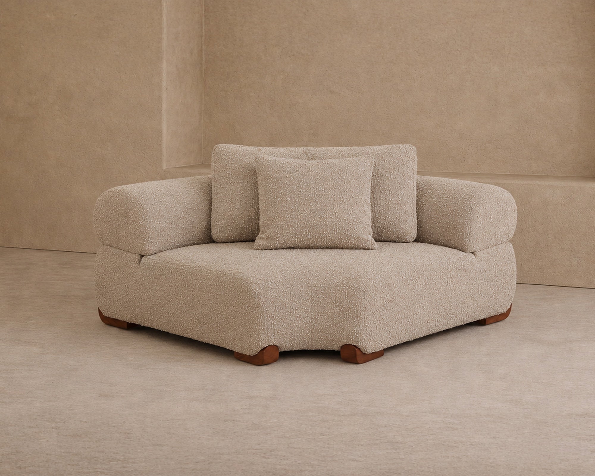 Cotto Modular Sofa Corner - Amalfy Taupe & Middle Brown
