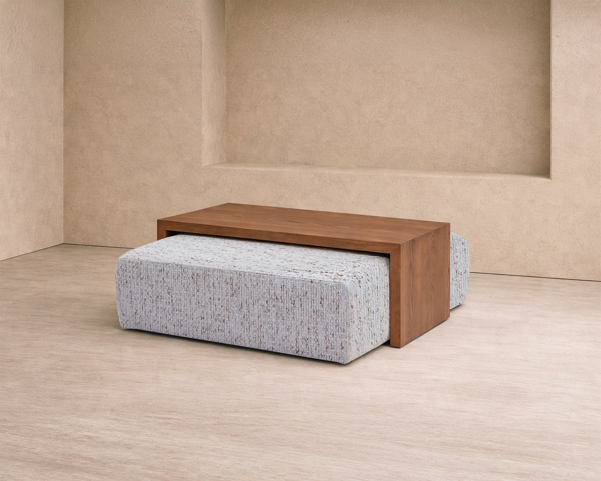 William Ottoman / Coffee Table - Norfolk Wheat/Mid Brown