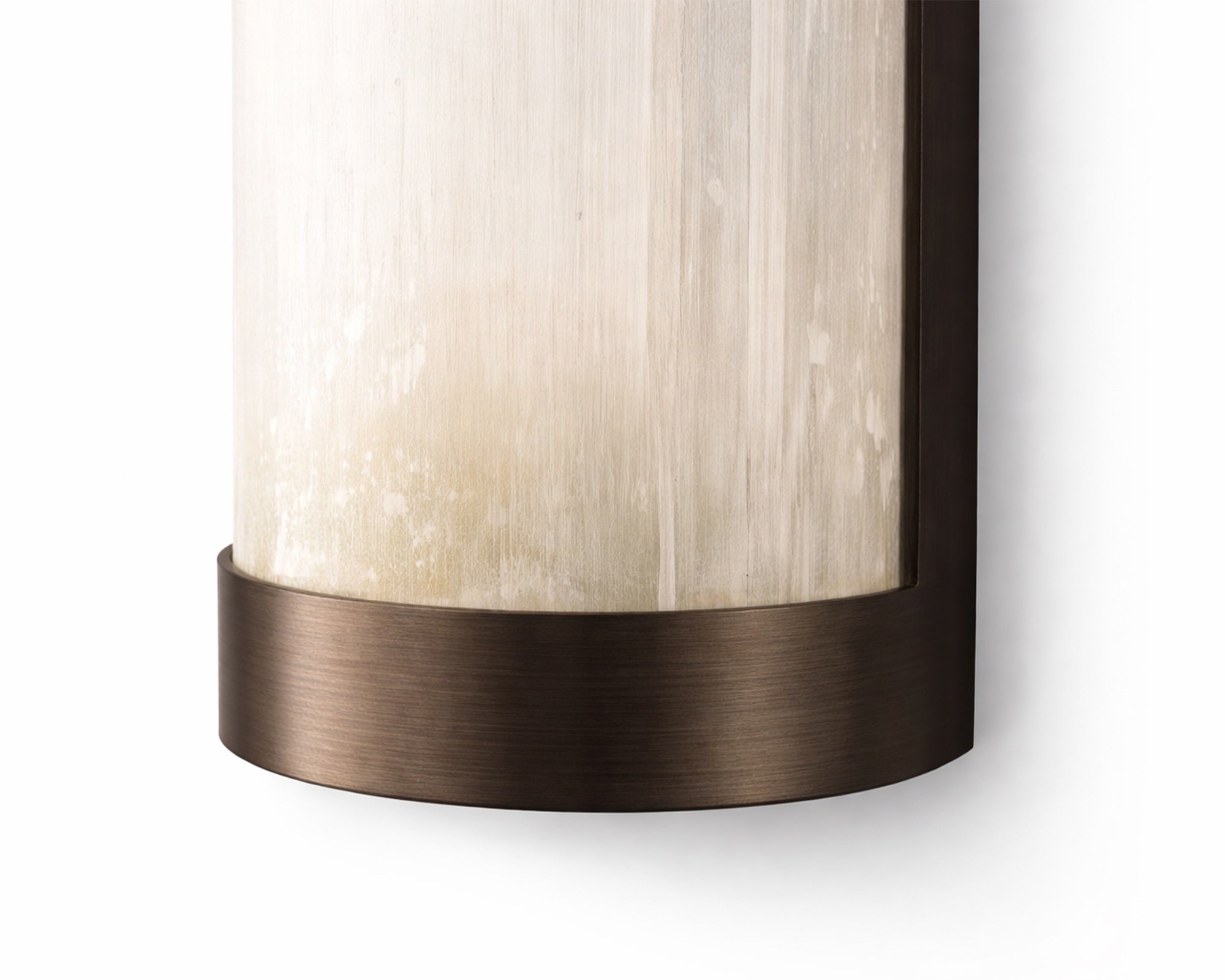 Vetra IP44 Wall Light - Natural Selenite Glass and Brushed Bronze