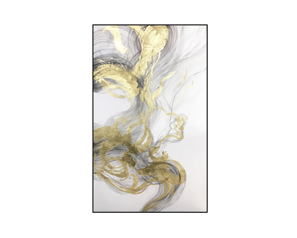 Futura Painting - Gold and Grey