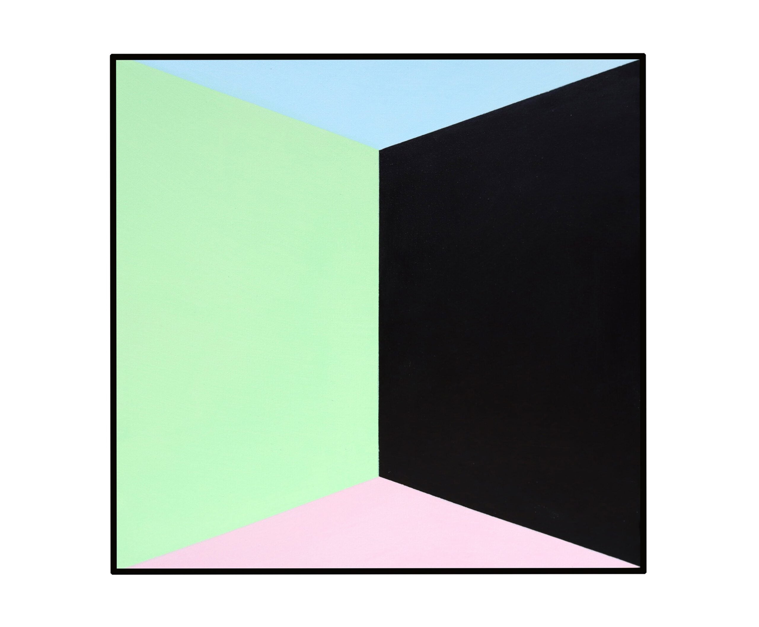 Polychrome Expression III Oil Painting - Green, Black, Blue and Pink