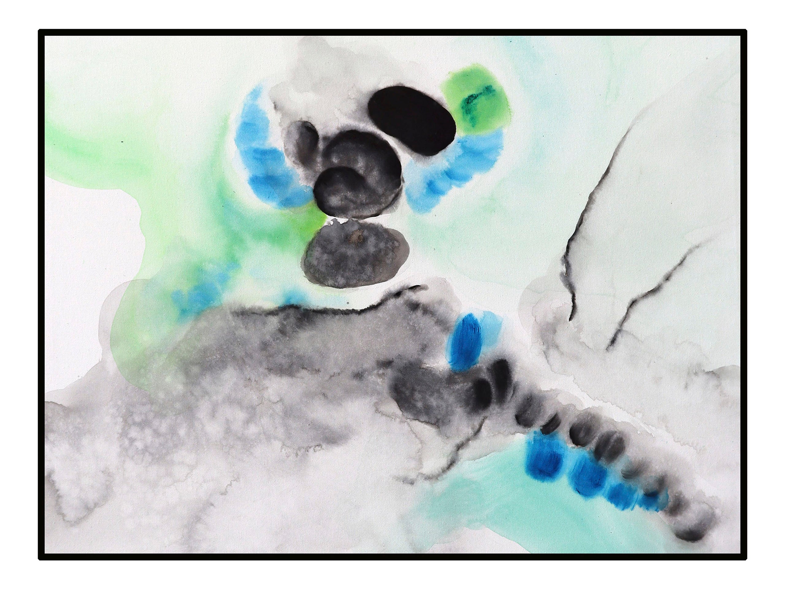 Fractal III Oil Painting - Blue and Grey