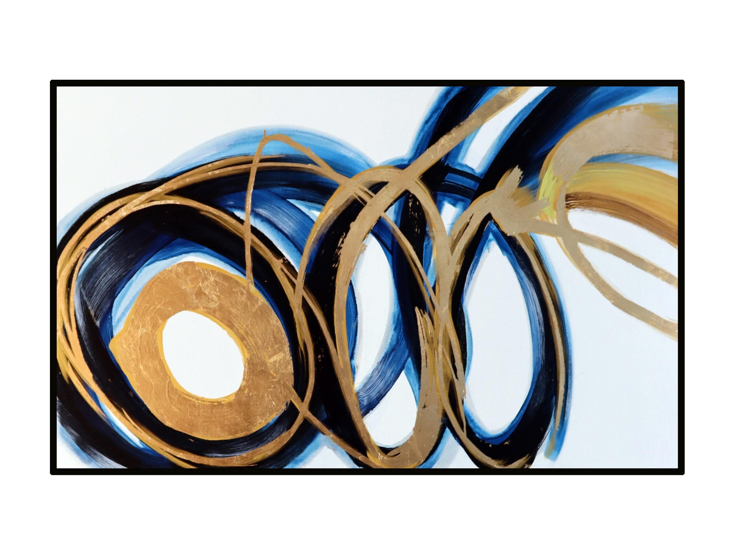 Cy I Painting - Blue and Gold