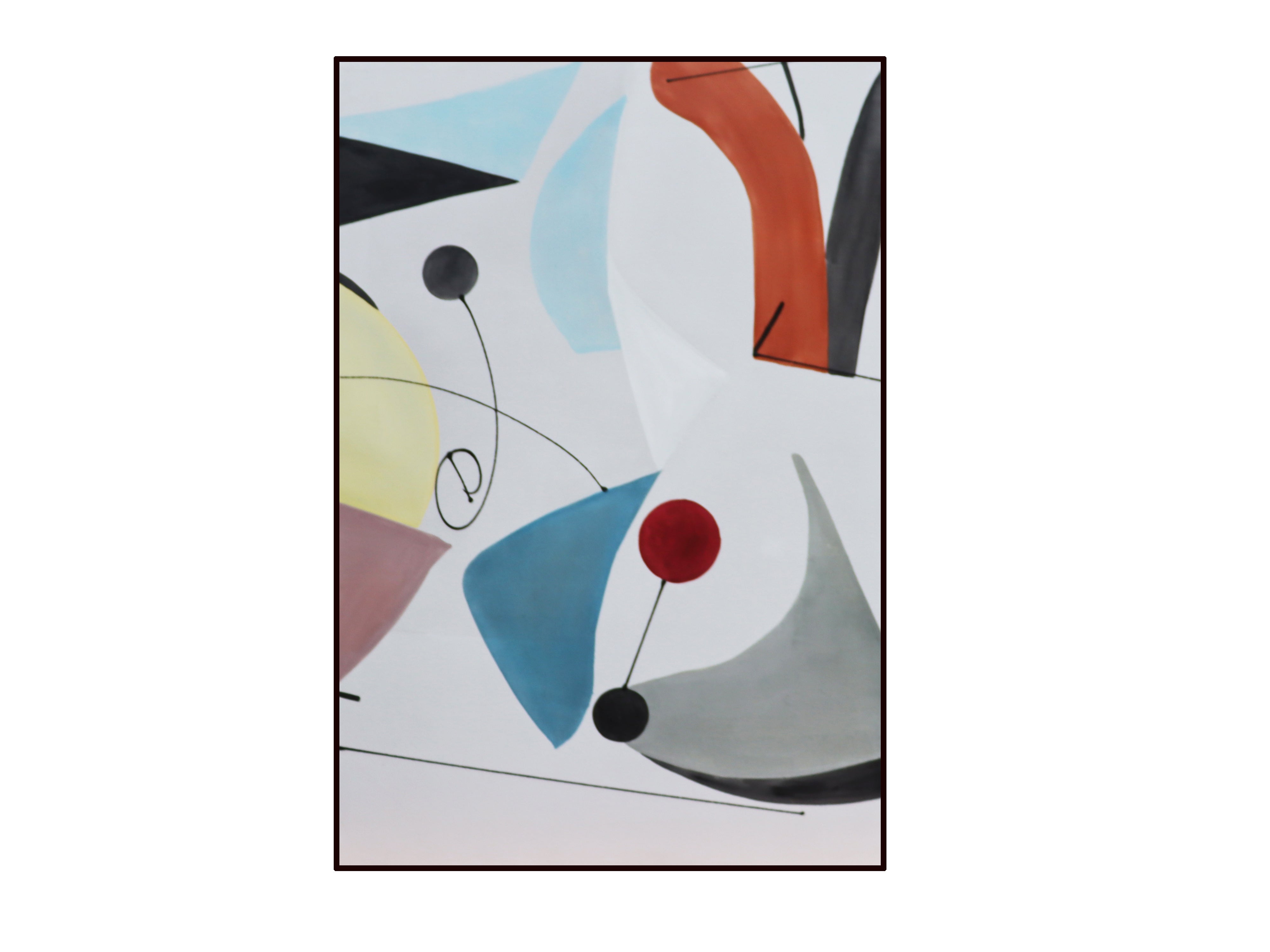 Cruz Oil Painting - Sky blue, Terracotta, Black, Deep red