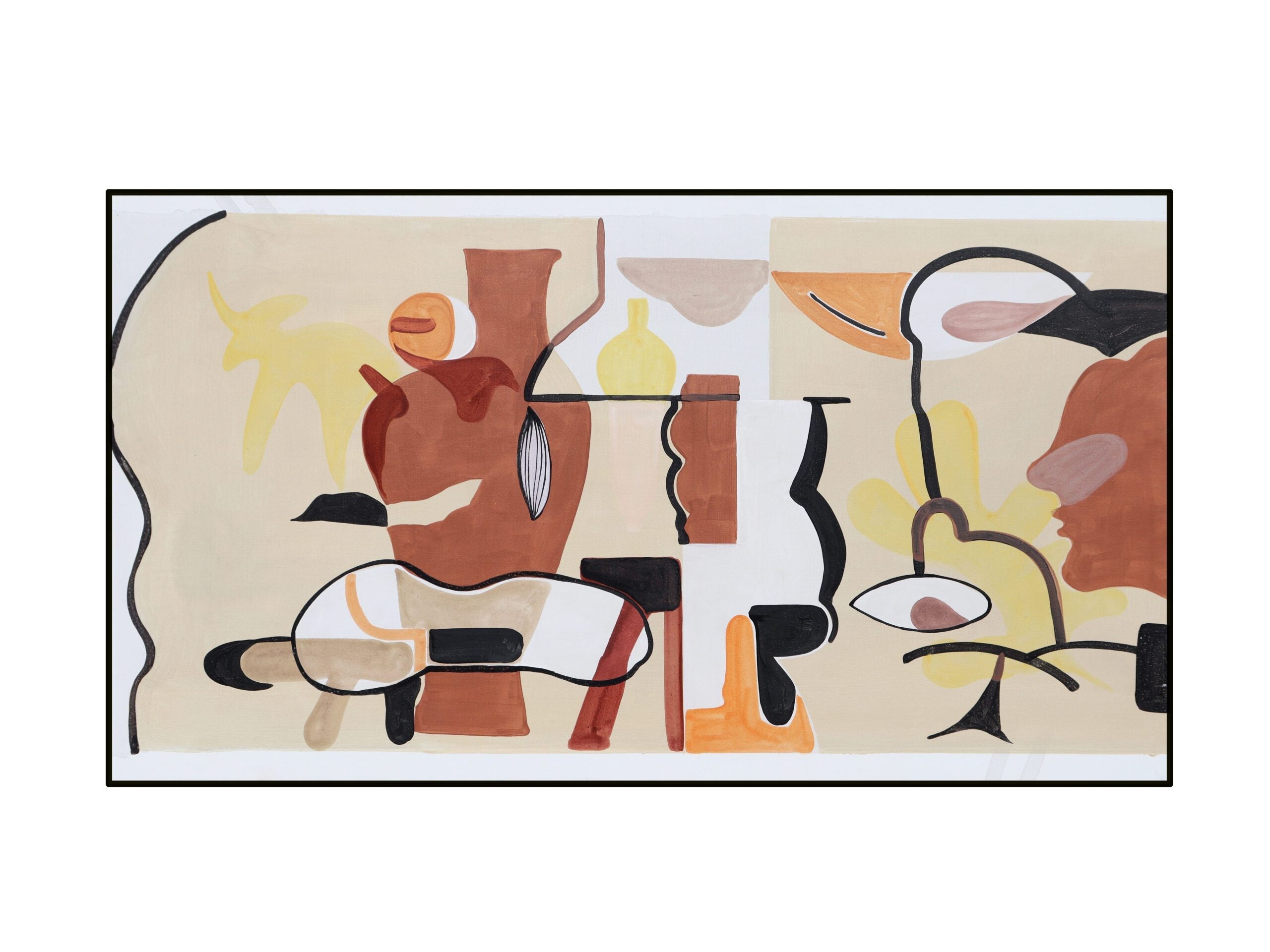 Fyre Painting - Orange, Yellow and Black