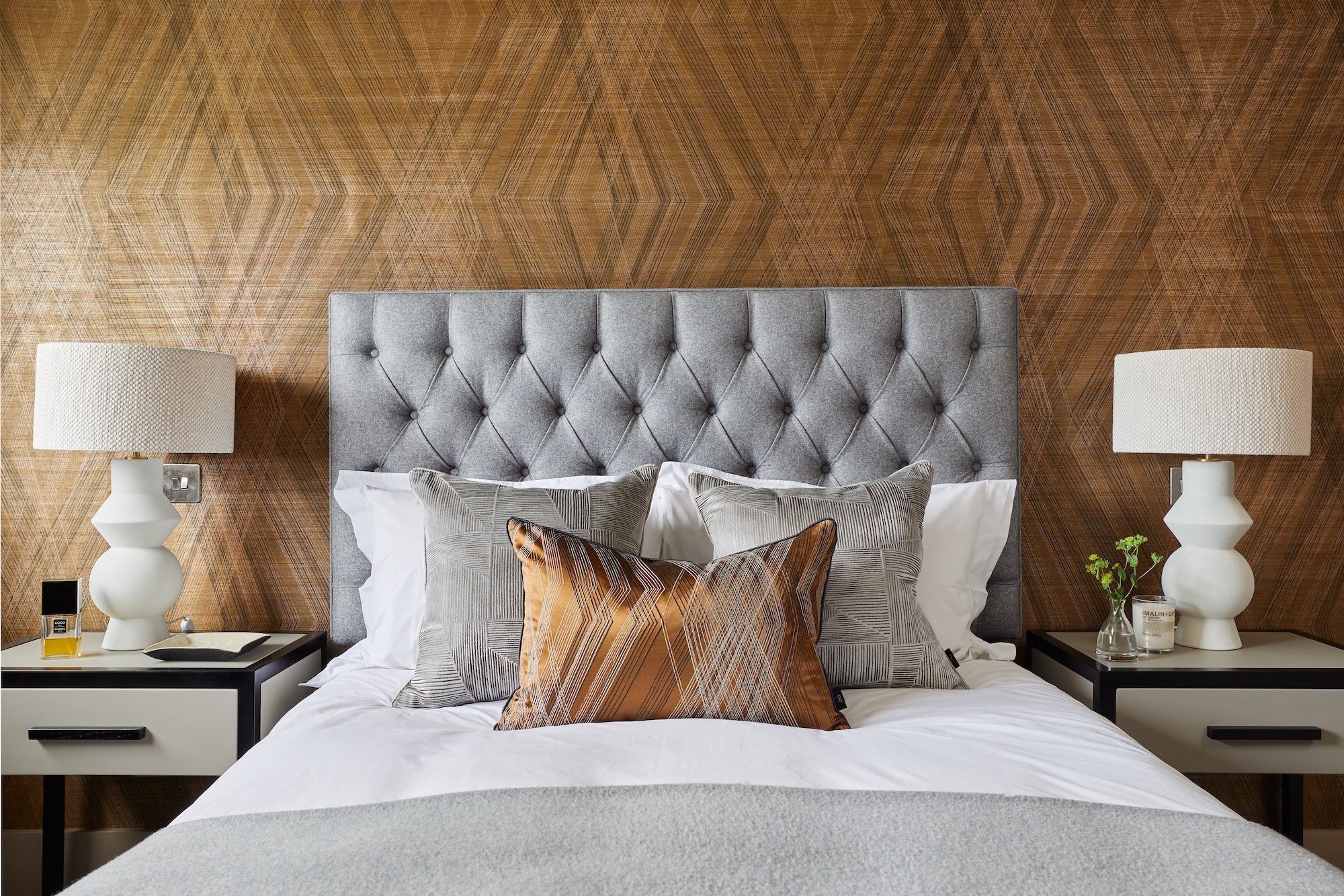 Roux Bedside Table - Taupe/Wenge