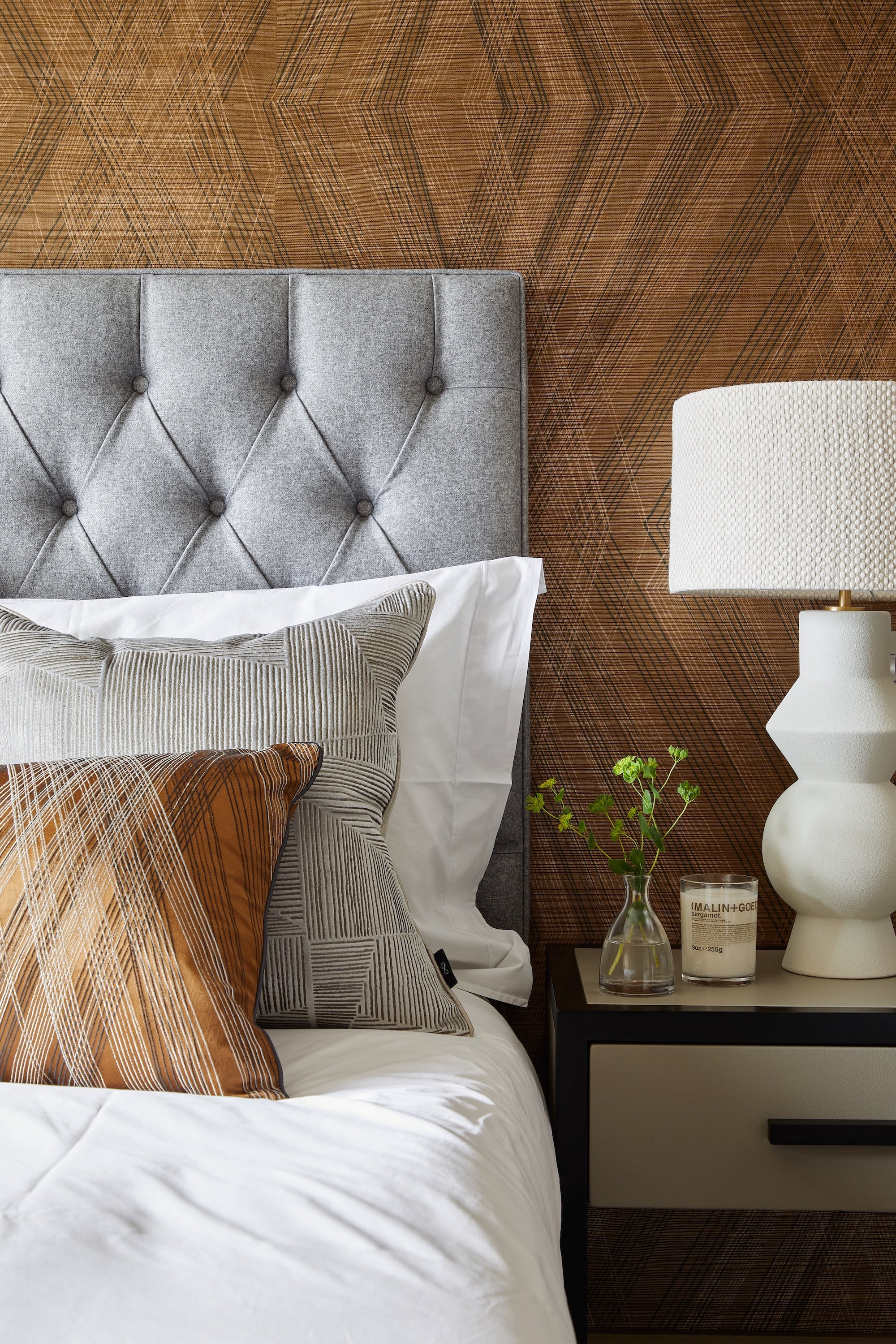 Roux Bedside Table - Taupe/Wenge