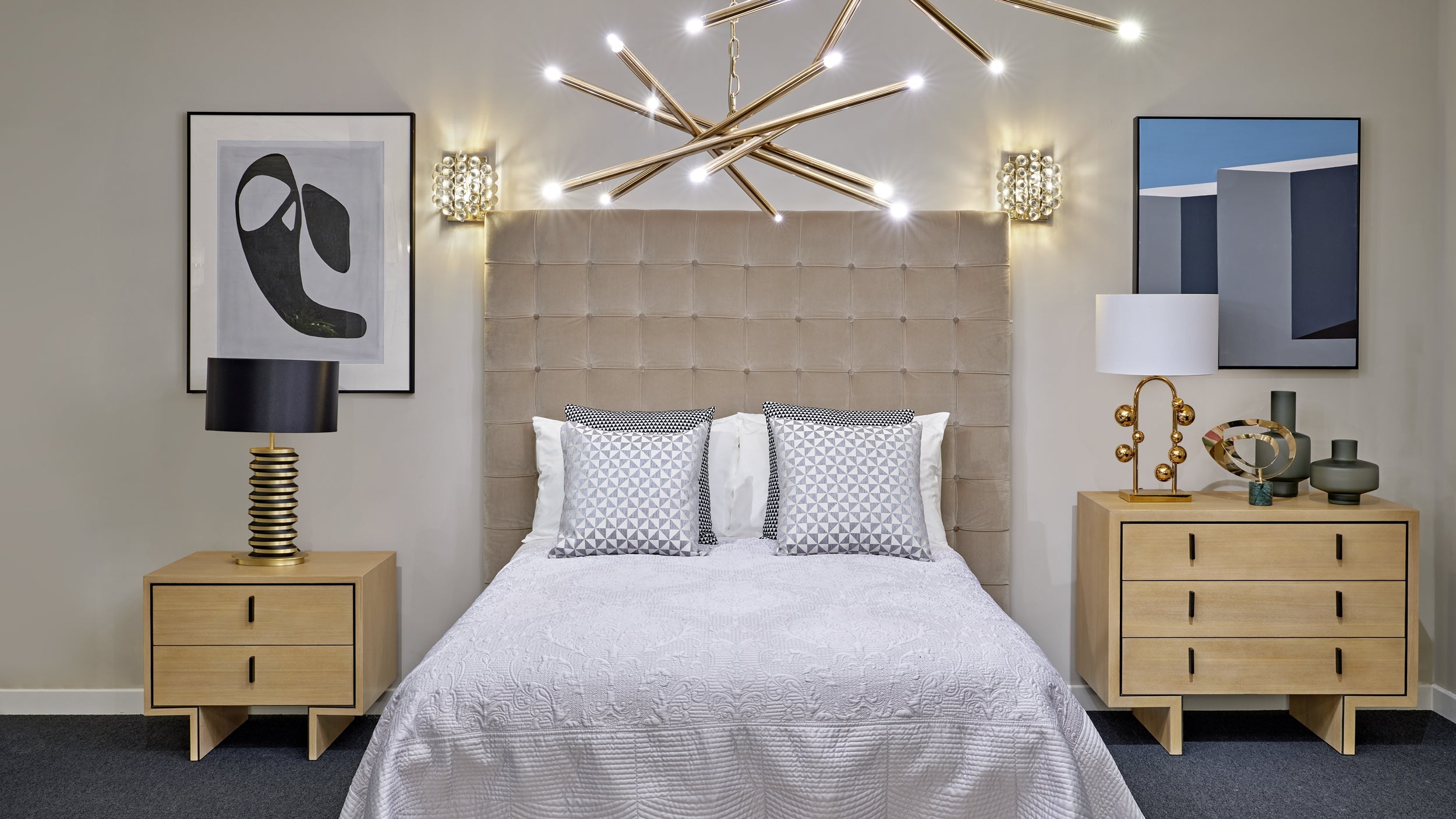 Jacquard Table Lamp - Brushed Brass, Matt Black