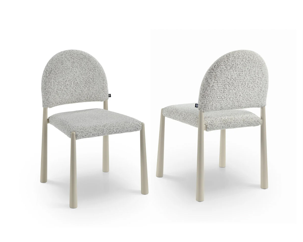 Noma Dining Chair (set of 2) - Ripley Grav & Gloss Ivory