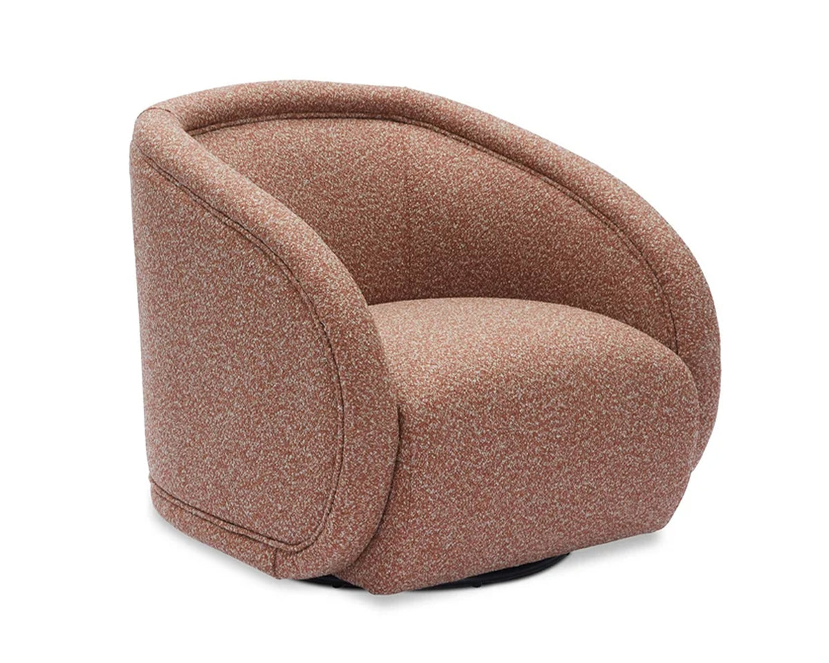 Alice Swivel Occasional Chair - Capella Clay | Matt Black Metal