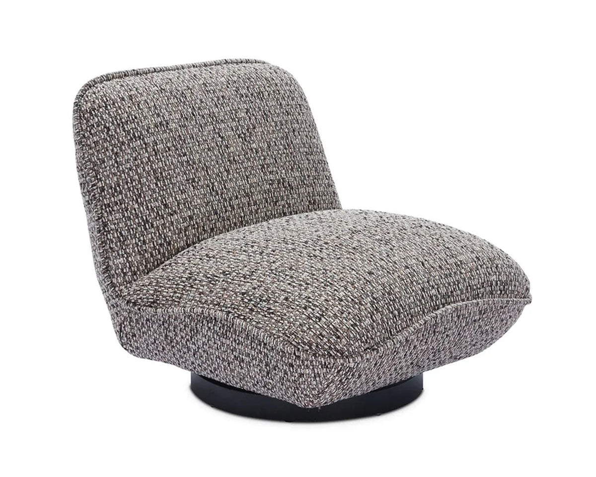 Algar Swivel Occasional Chair - Tetru Terra | Matt Black Metal