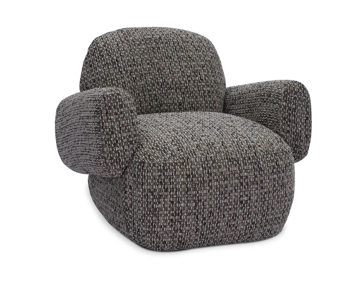 Bolton Swivel Occasional Chair - Tetru Terra | Matt Black Metal